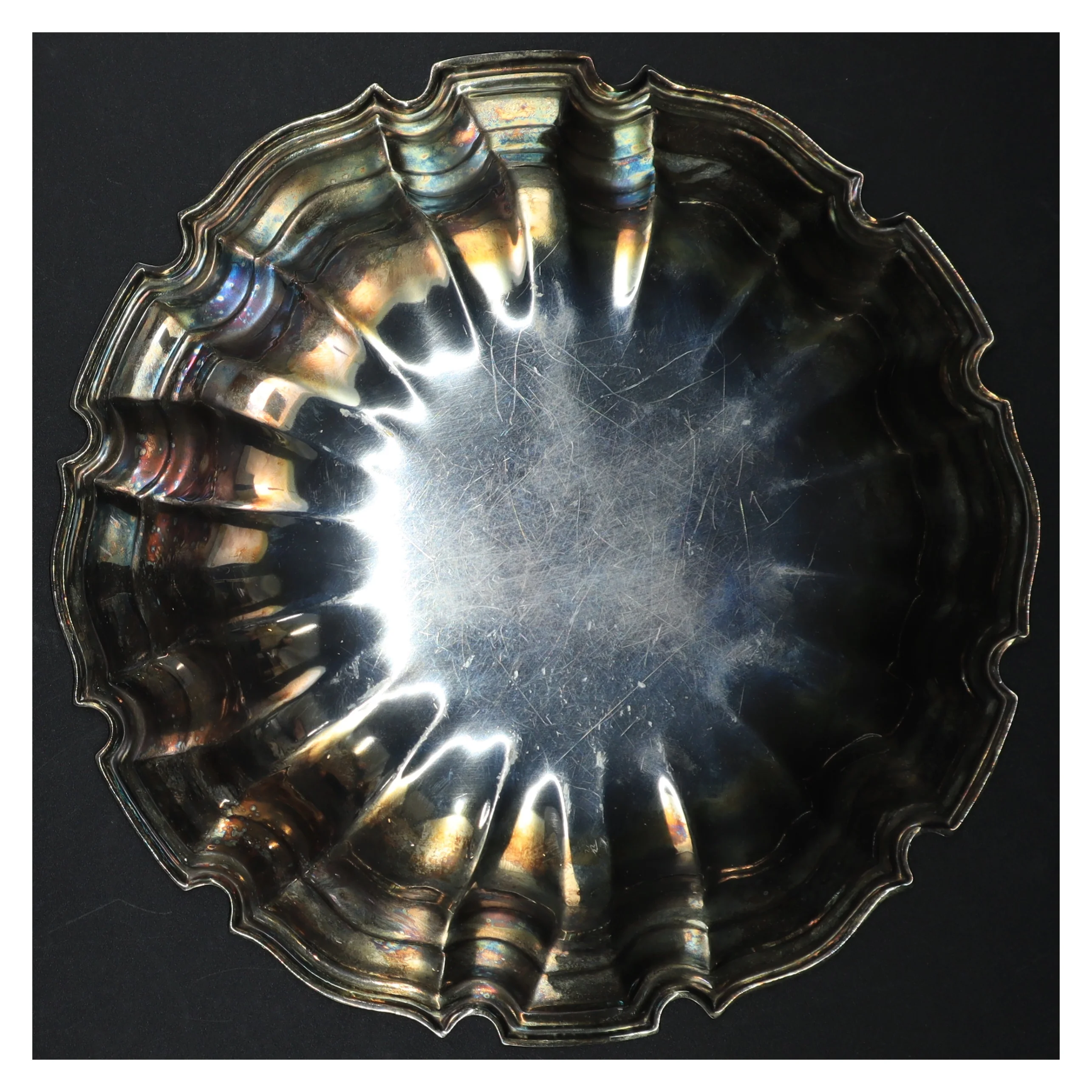 Sølvplet fad (str. 27 cm)