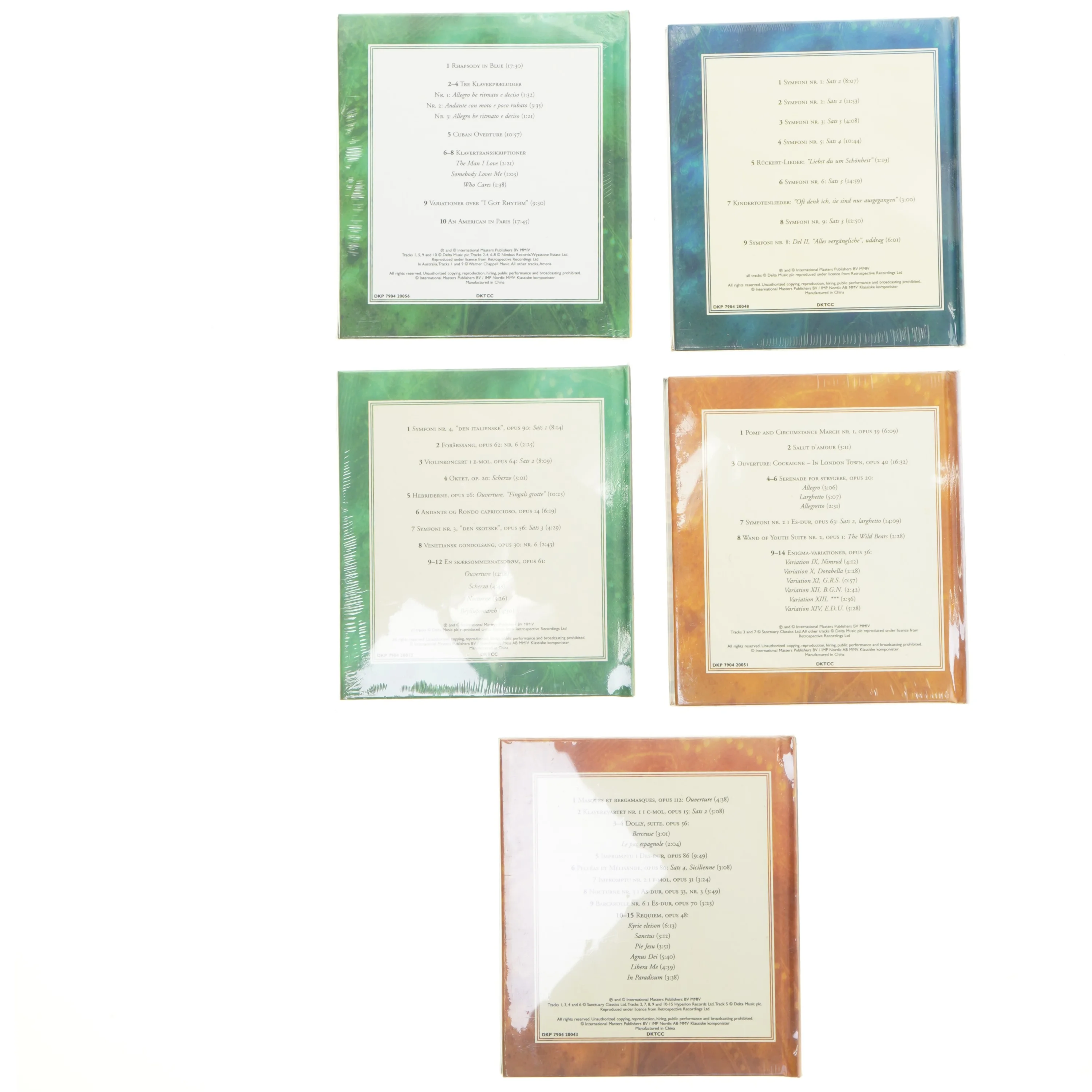 CD samling af klassiske komponister (str. 13,5x15, 5 styk cm)