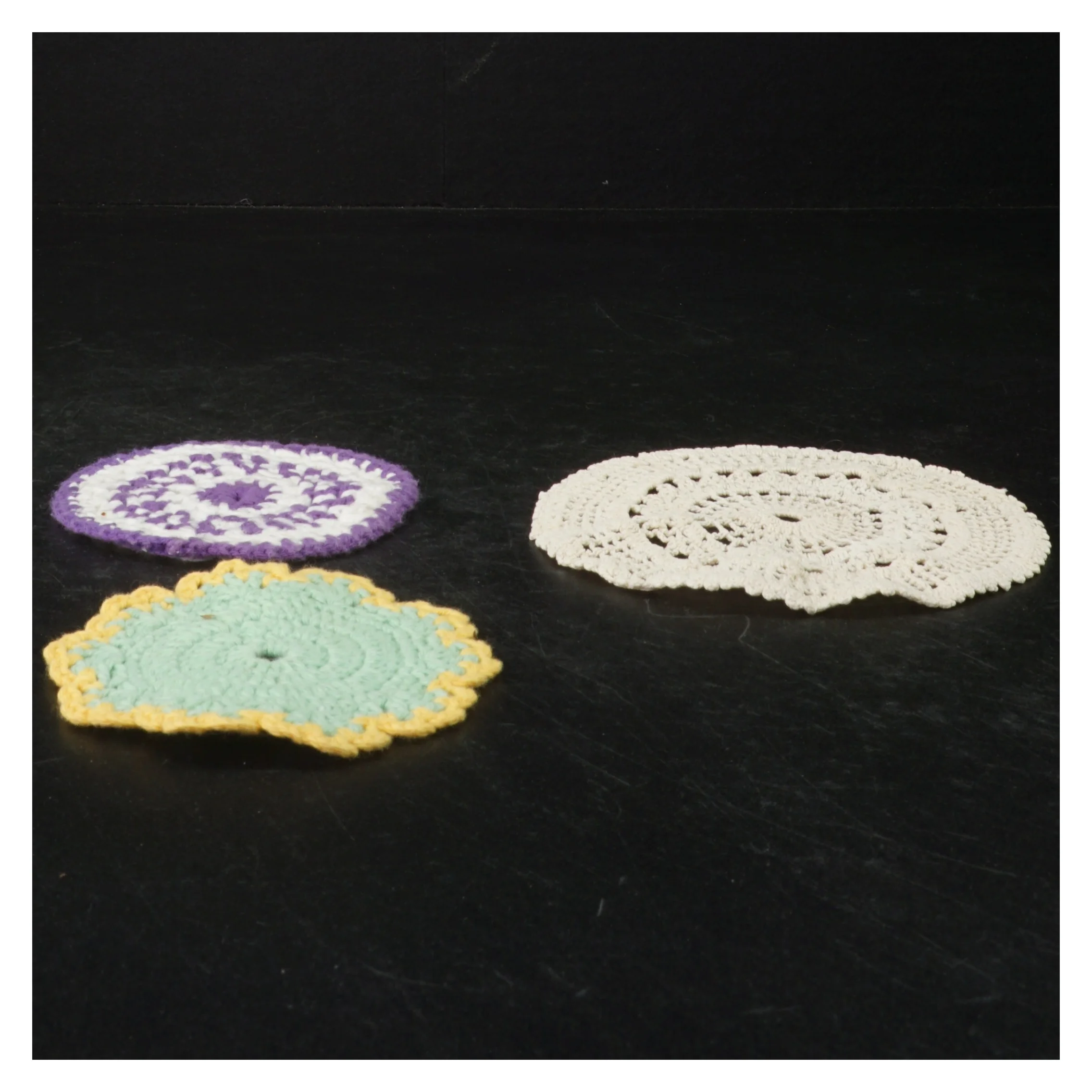 Hæklede bordskånere (str. Variabel størrelse)