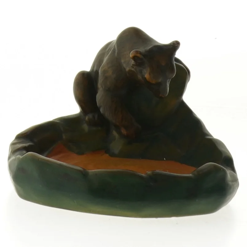 Ibsens enke skål med bjørn (str. Ø 12 cm)