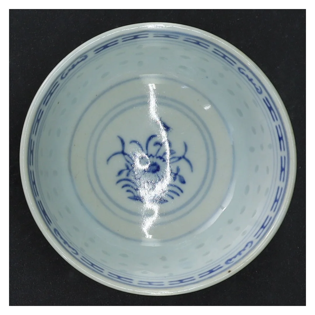 Blå og hvid porcelænsskål (str. Ø 10 cm)