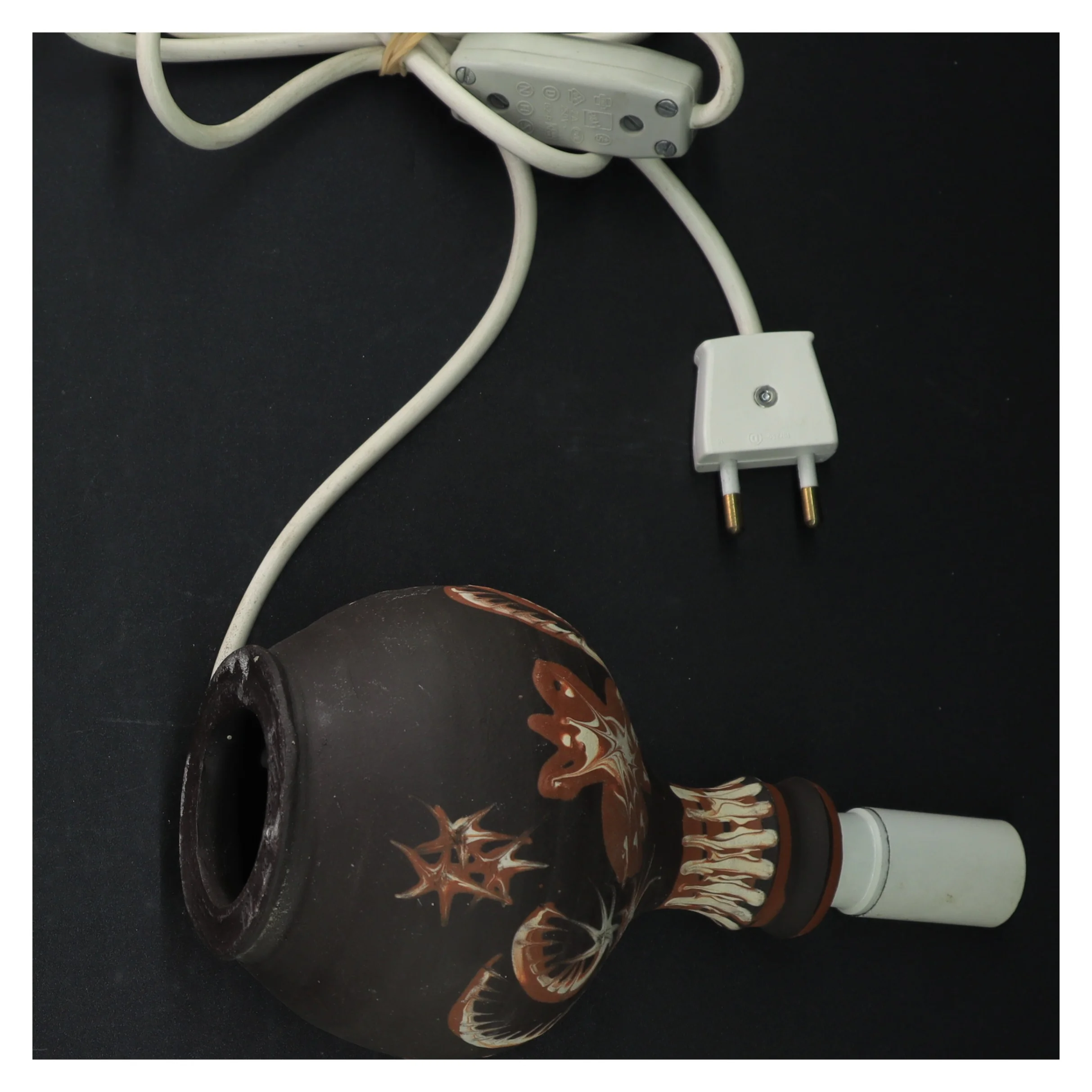 Håndlavet Keramik bordlampe fra Bornholm (str. H 21 cm)