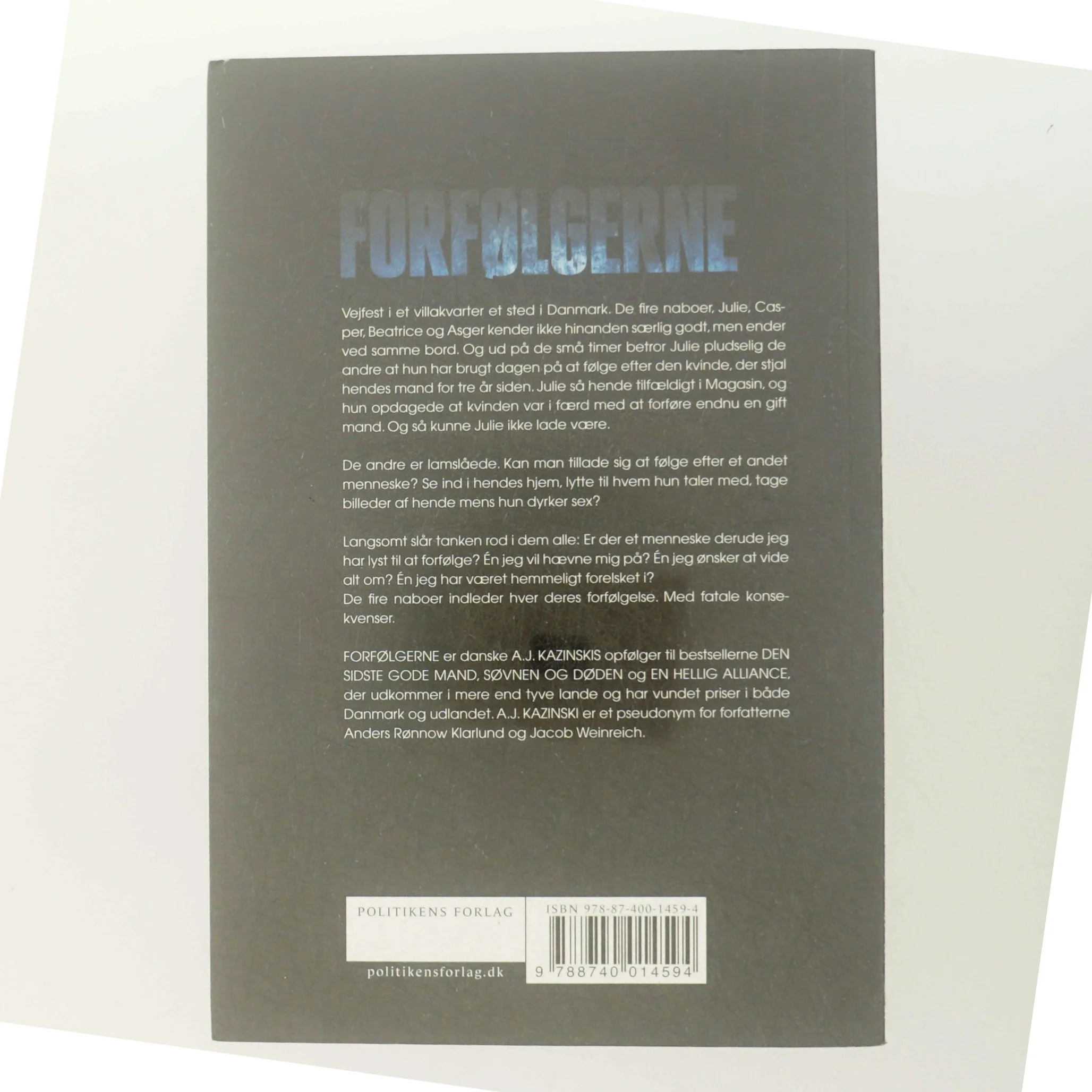 Forfølgerne af A. J. Kazinski (Bog)