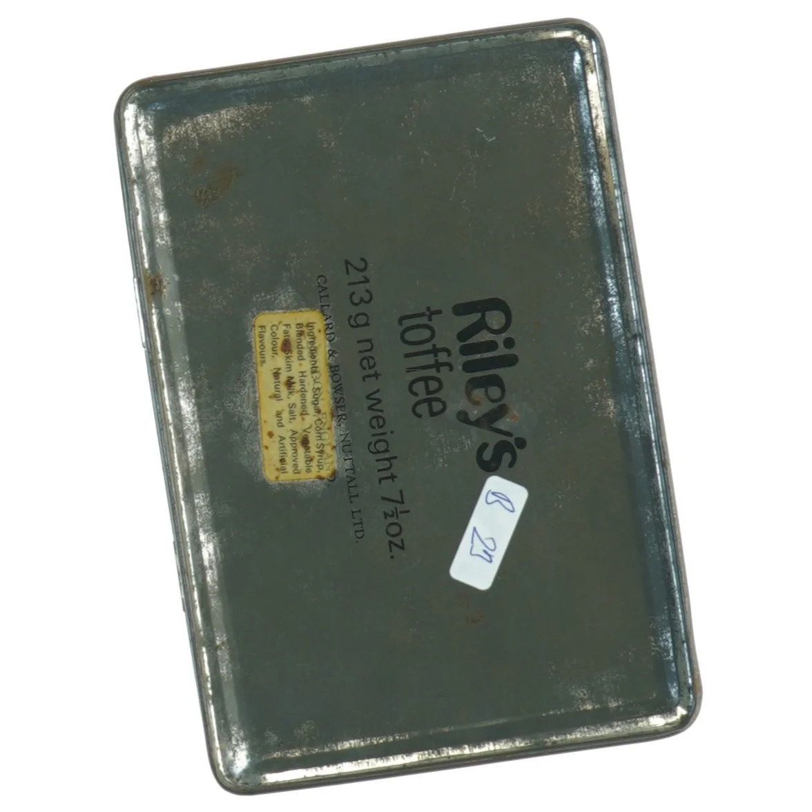 Dekoteret metal æske (str. 17 x 12 x 5 cm)