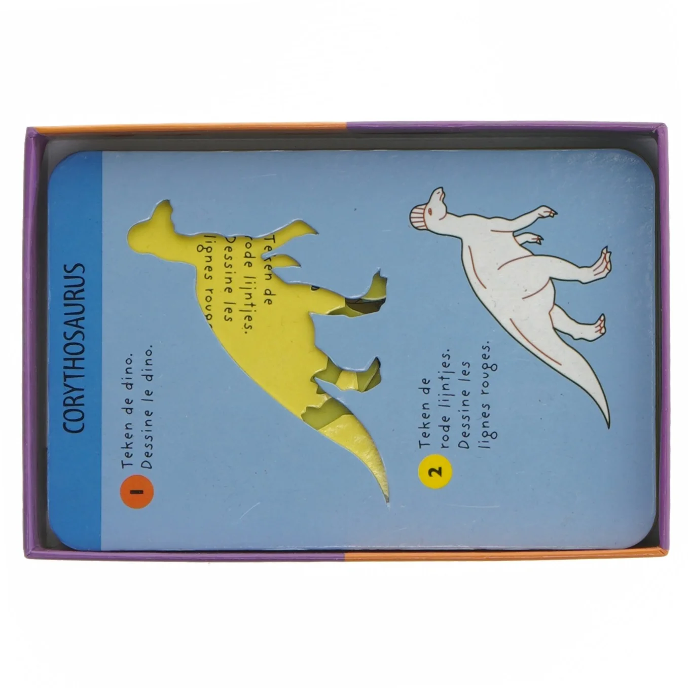 Sjablonkort med dinosaurer fra Chantecler (str. 3,5x17x11,5 cm)