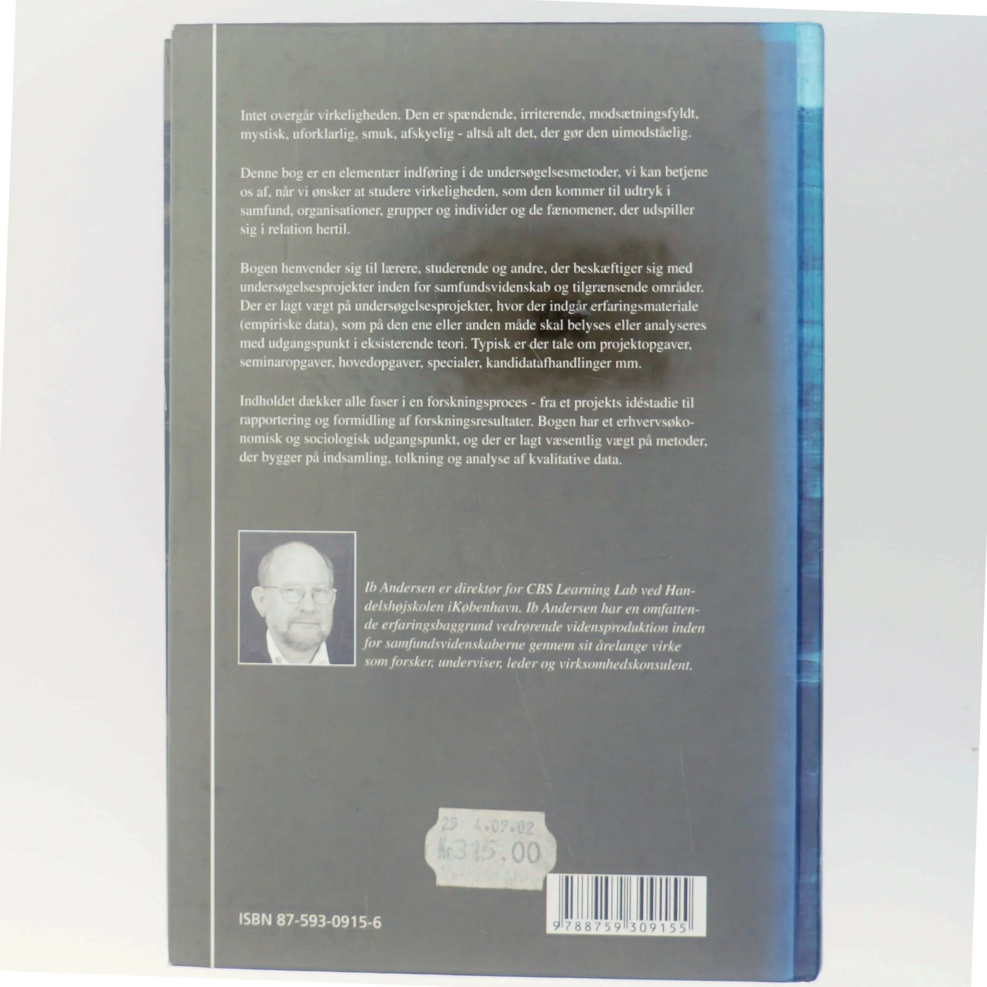 Den skinbarlige virkelighed : om vidensproduktion inden for samfundsvidenskaberne af Ib Andersen (f. 1943) (Bog)