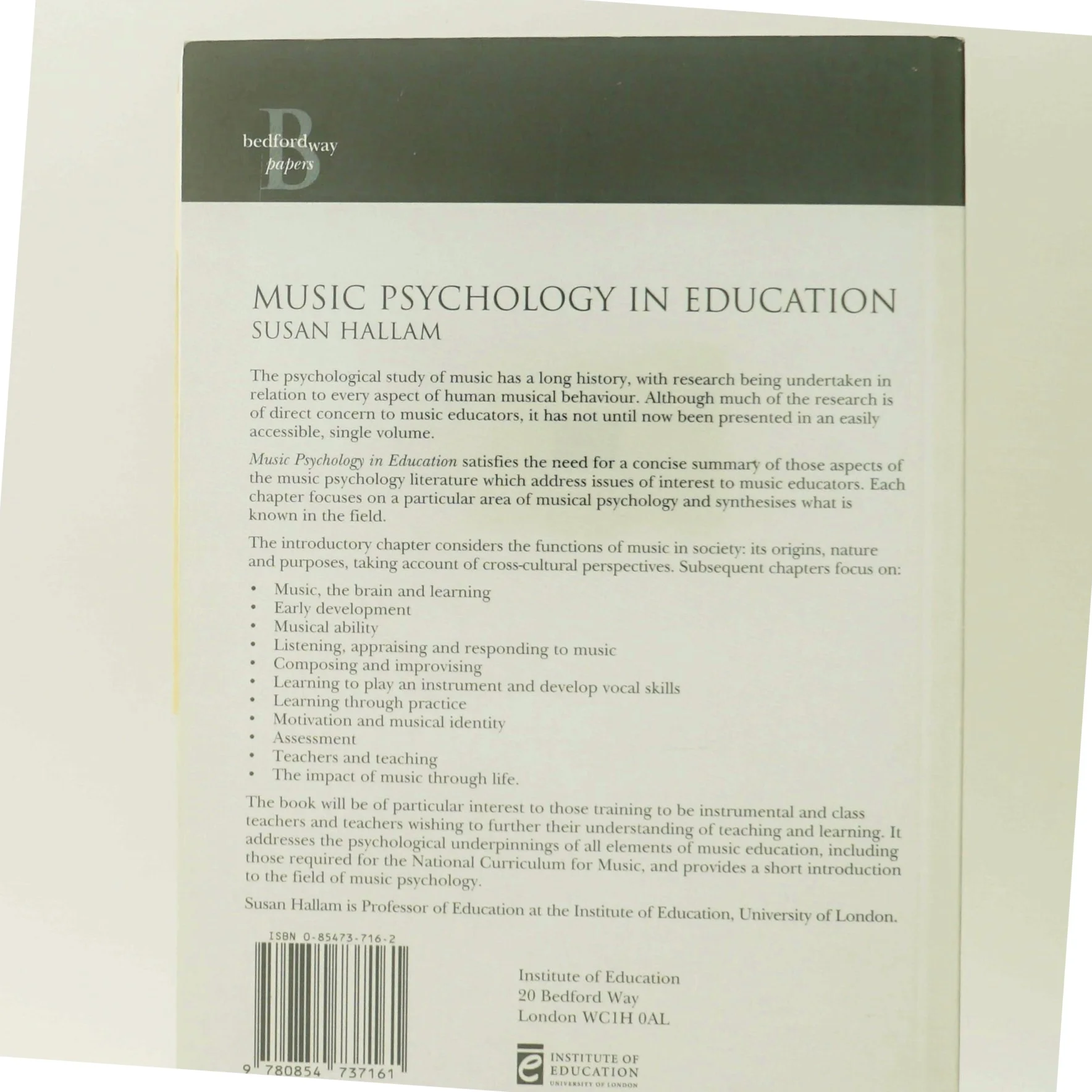 Music psychology in education af Susan Hallam (Bog)