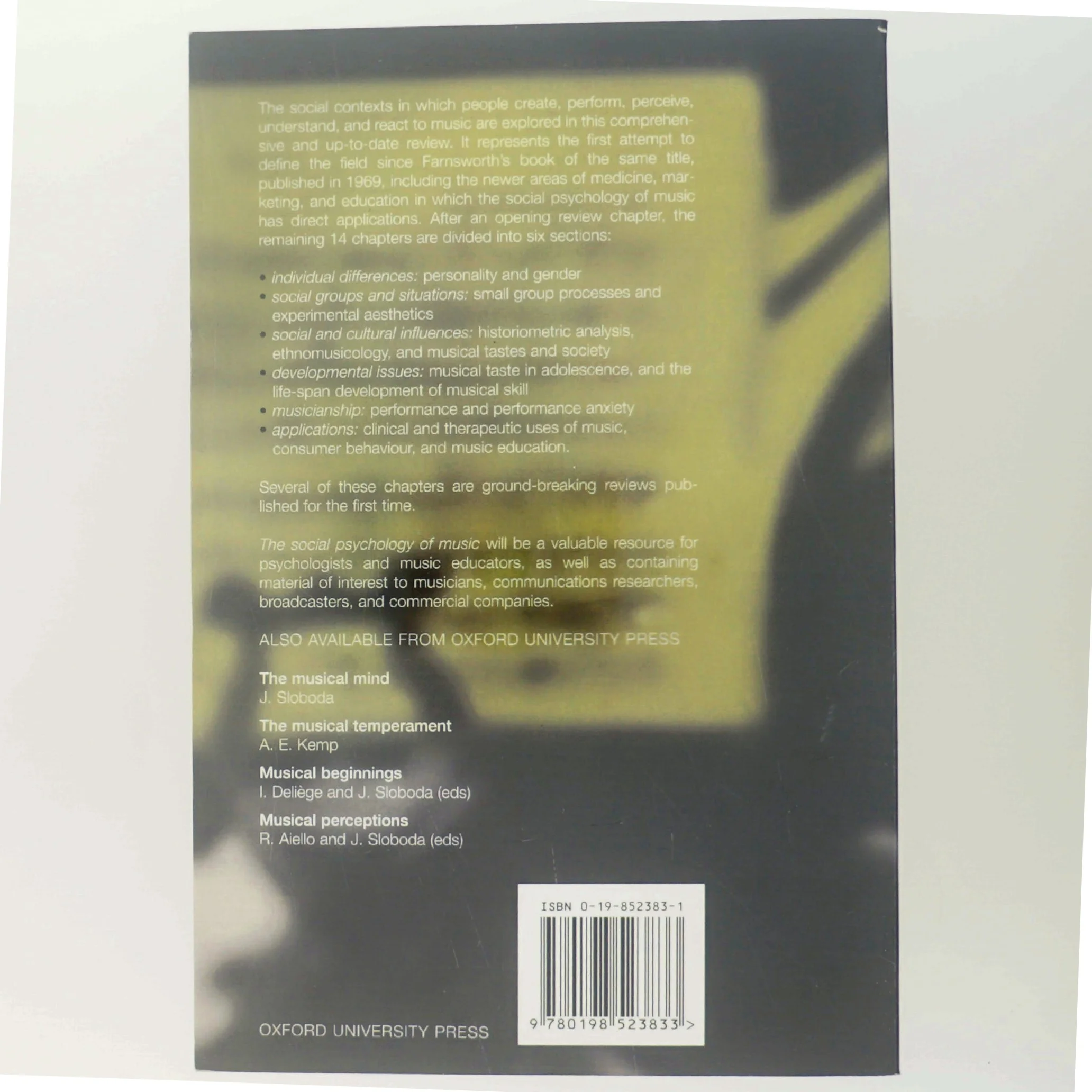 The social psychology of music (Bog)