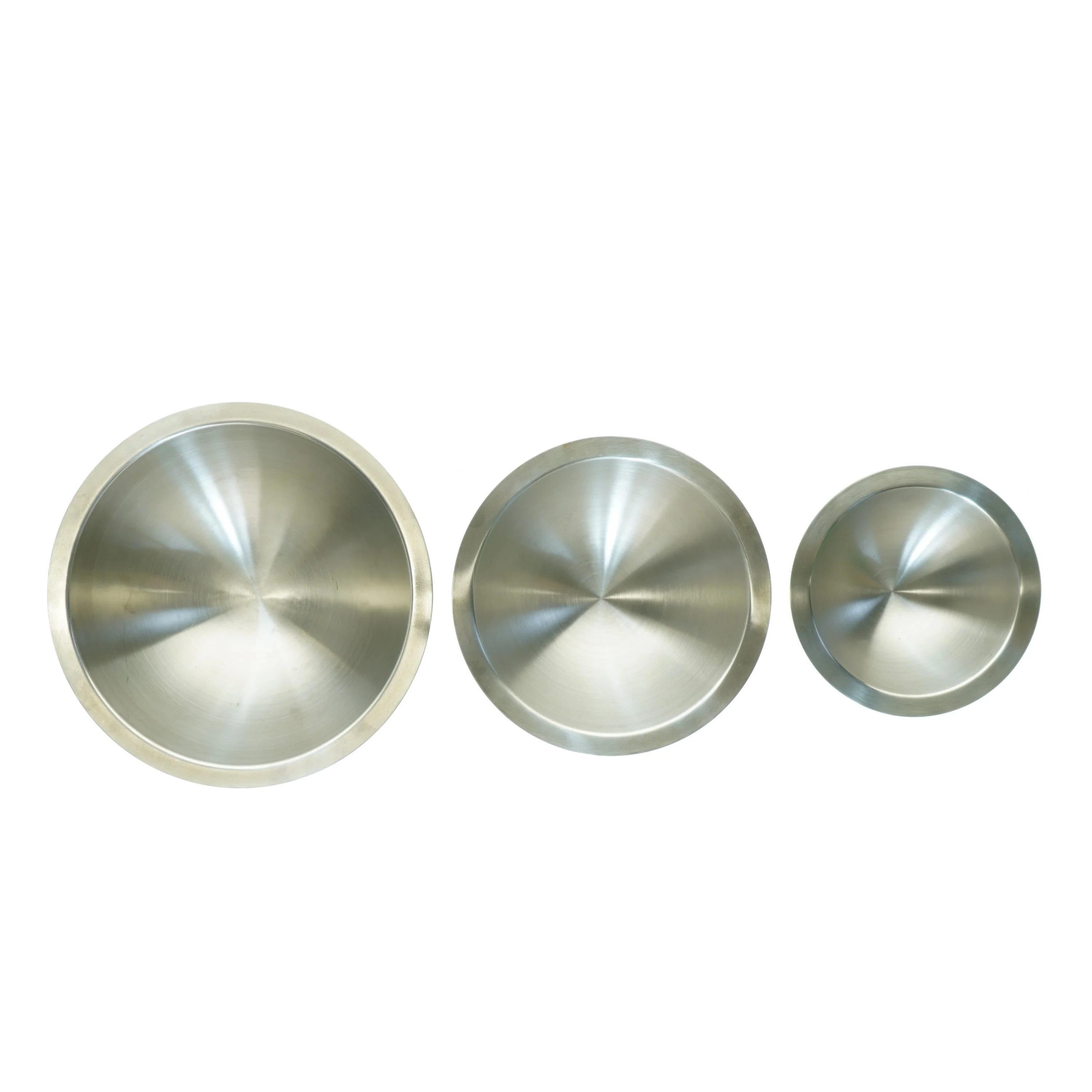 Rustfrit stål skålesæt (str. 7 x 16 cm og 9 x 20 cm og 12 x 24 cm)