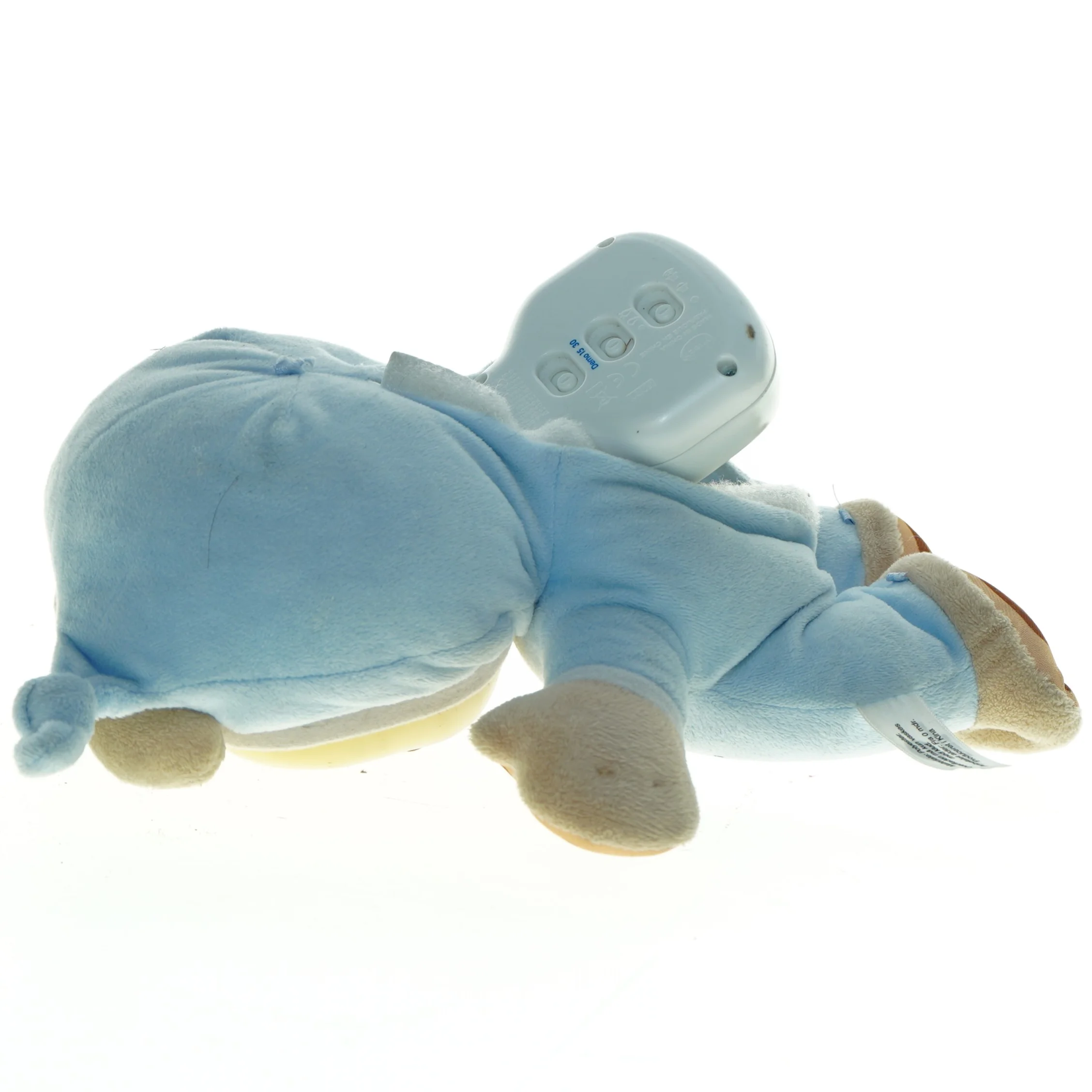 Synge bamse Blå plys teddybjørn med lyd og lys (str. 29 x 24 cm)