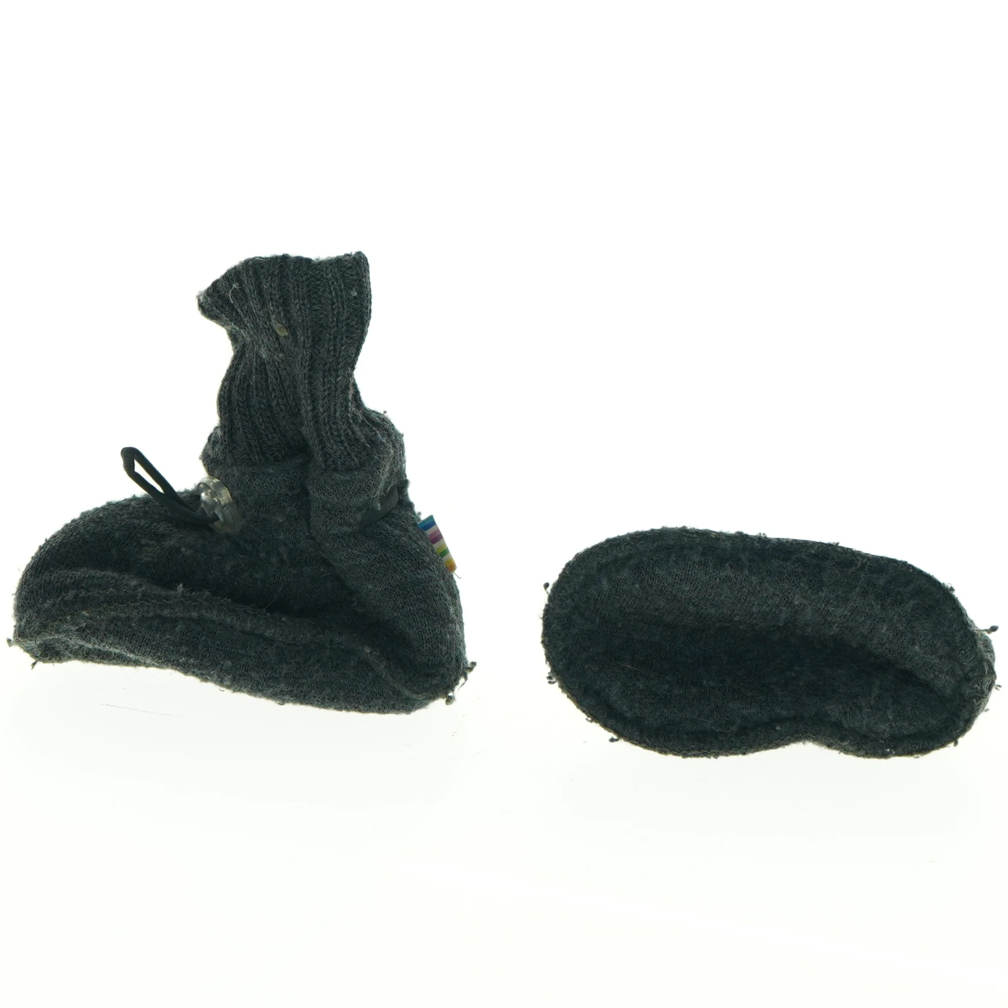 Strikkede tøfler fra Melton (str. Udvendig sal 11 cm)