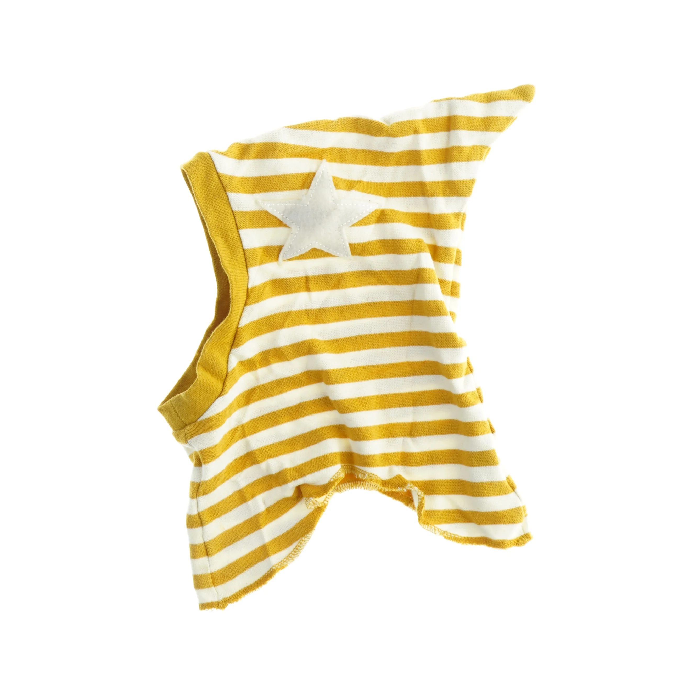 Gul og hvid stribet elefanthue (str. 28 x 20 cm)