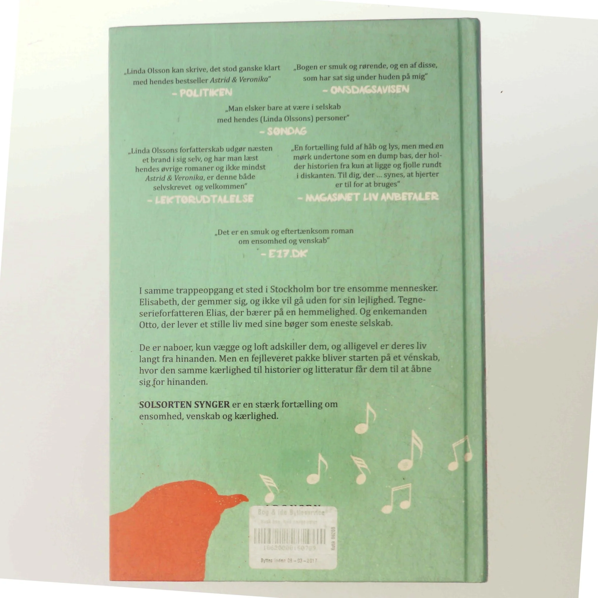 Solsorten synger : en roman af Linda Olsson (Bog)