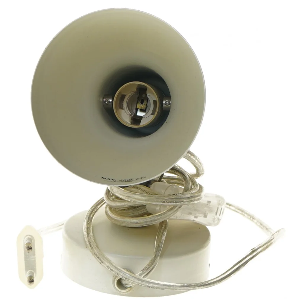 Hvid bordlampe (str. 14x14 cm)