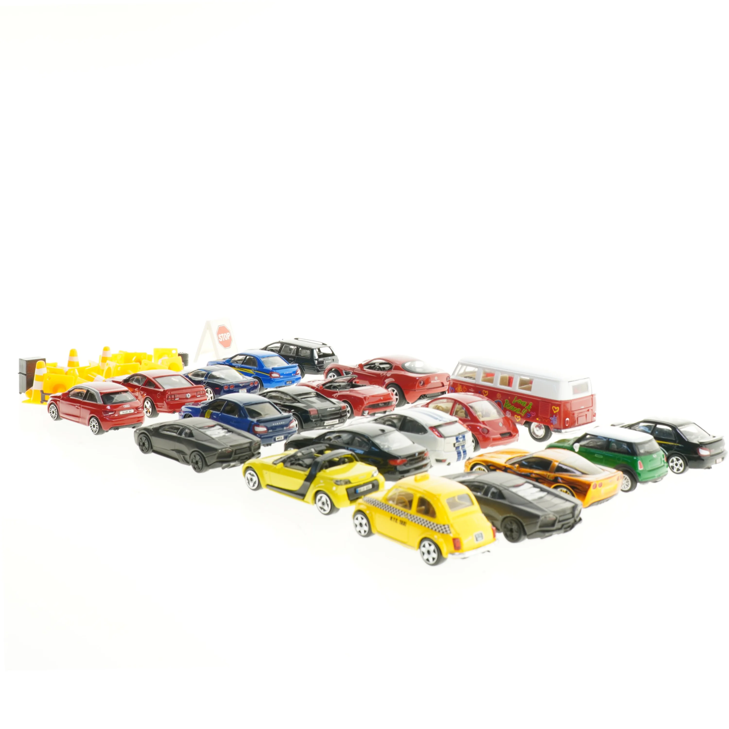 Samling af miniaturebiler (str. 8,5 cm til 13 cm)