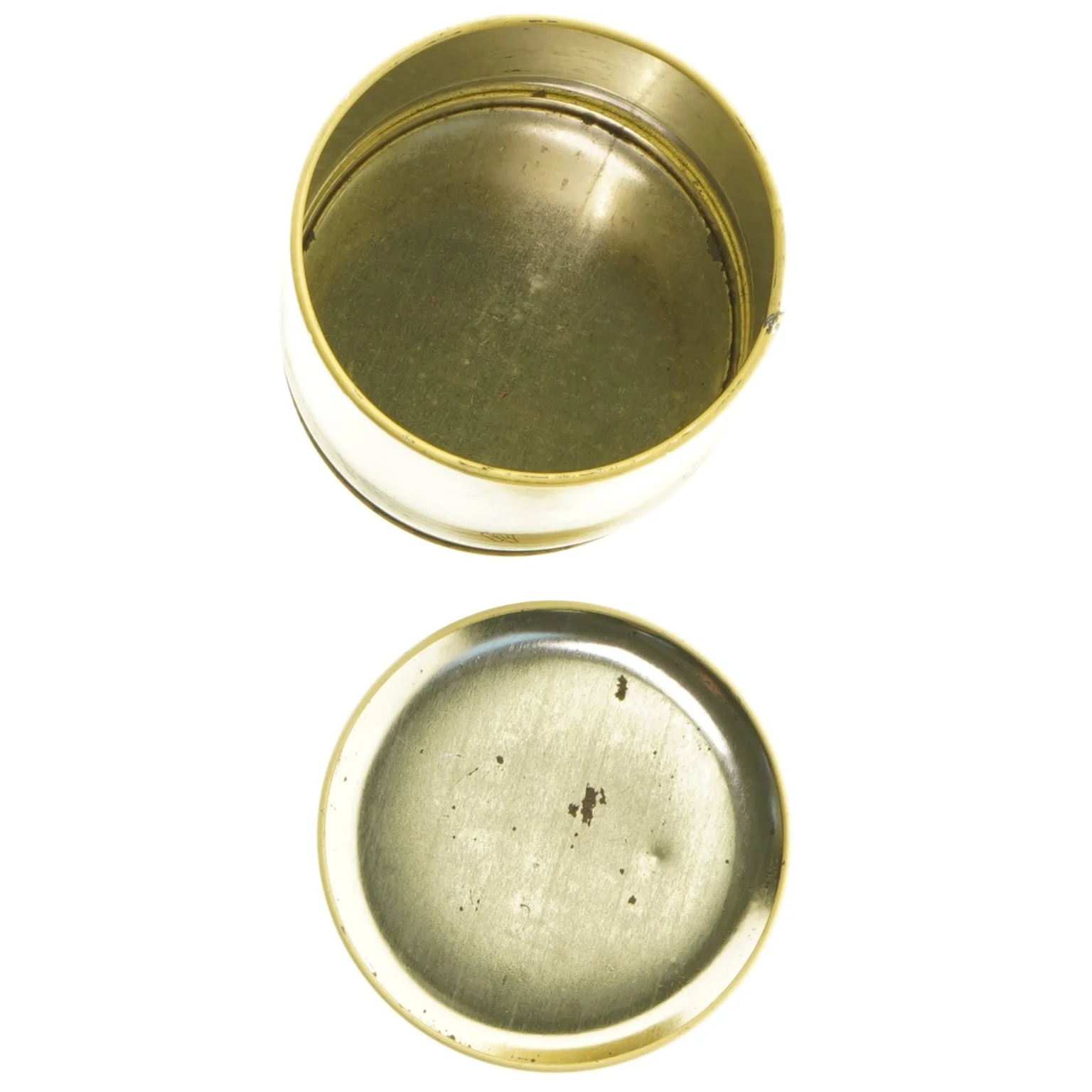 Metal dåse med Kate Greenaway motiv (str. Ø 9 cm h 12 cm)