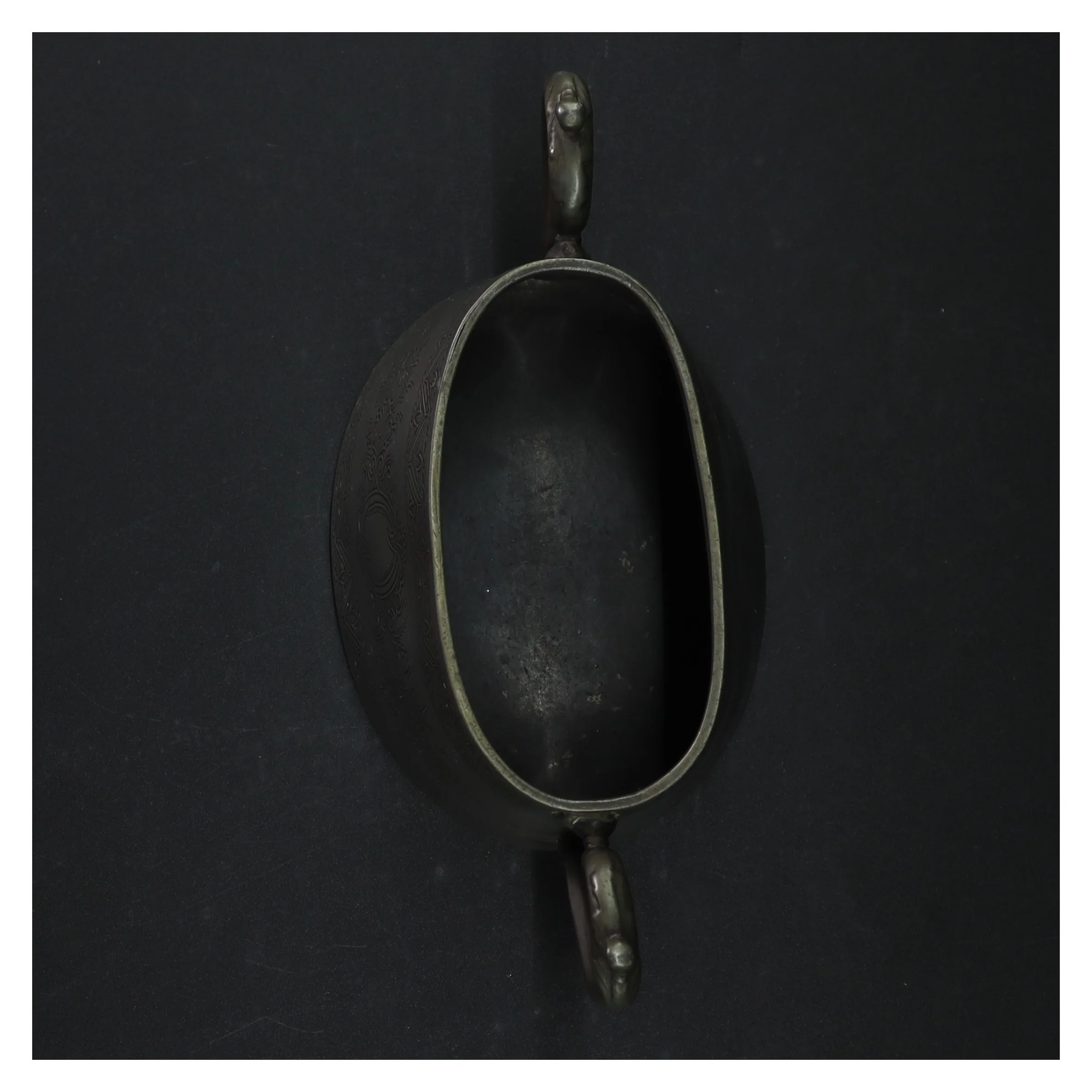 Dekorativ antik Tin sukkerskål (str. Længde, 21,5 cm)