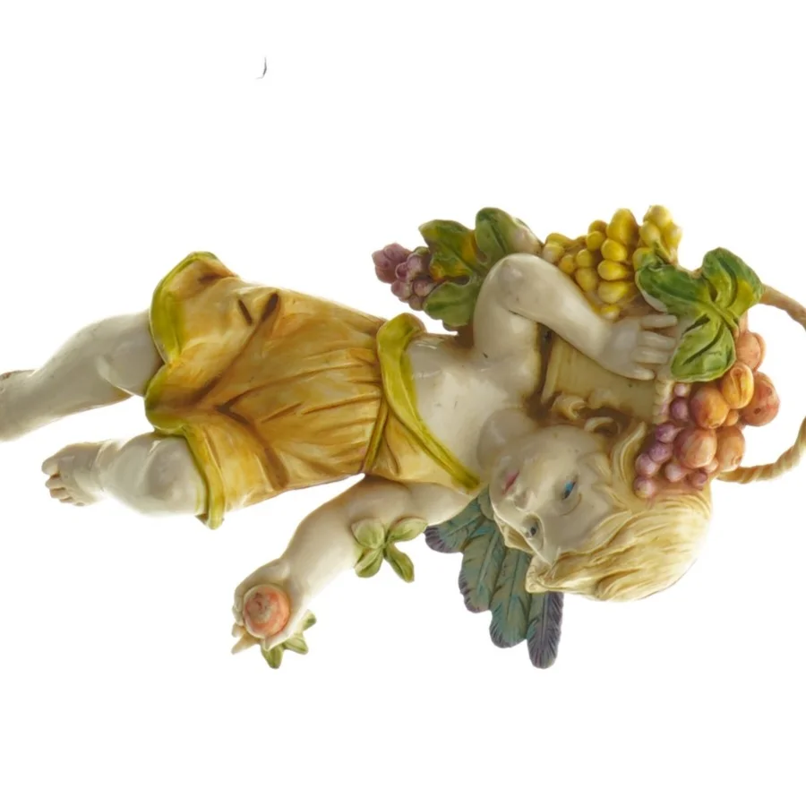 Englefigurer med frugtkurv (str. 14 cm)