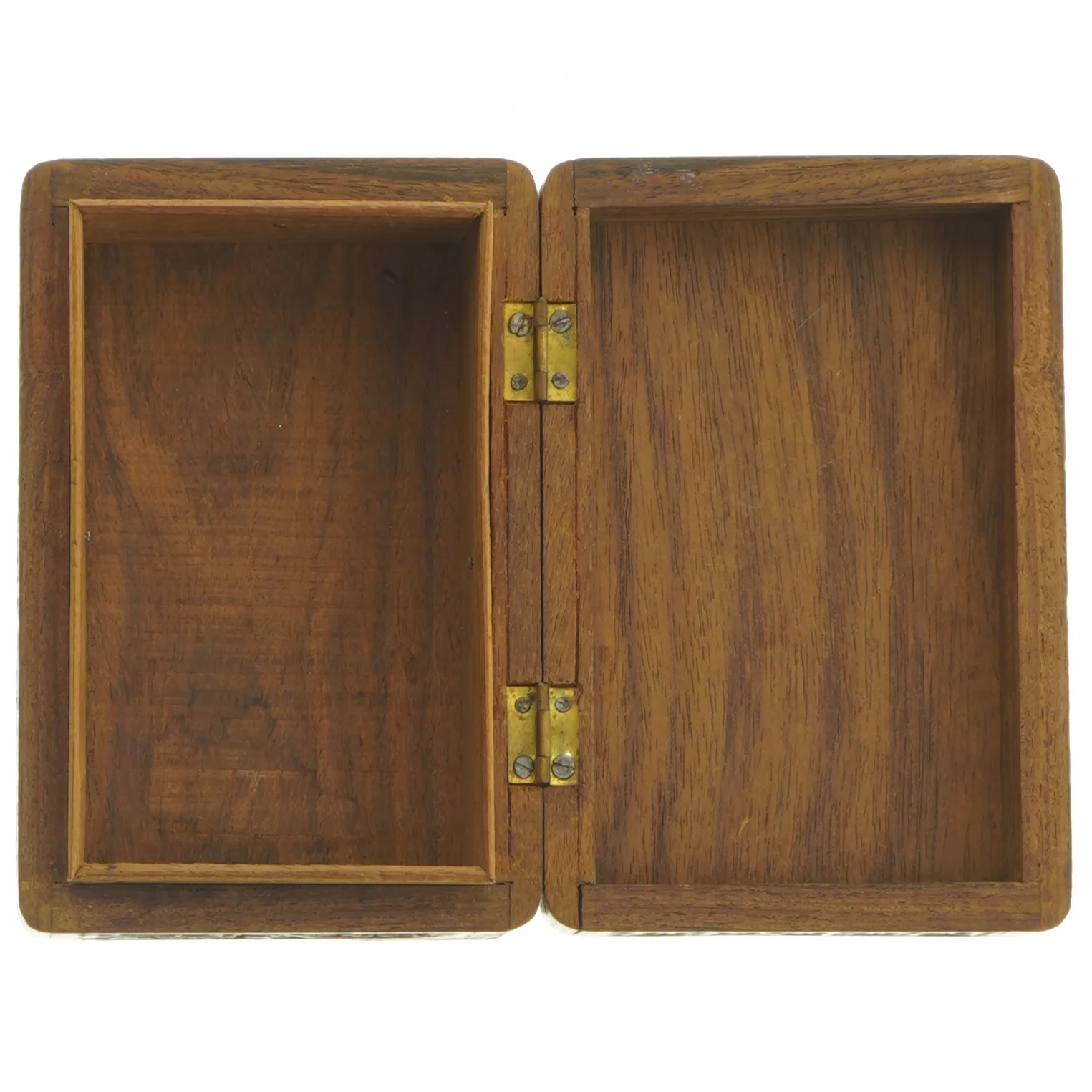 Udsmykket trææske (str. 15 x 10 x 6 cm)