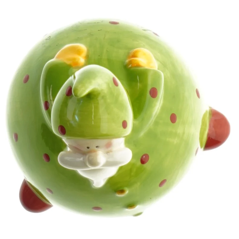 Keramiknisse med lysgrøn kappe