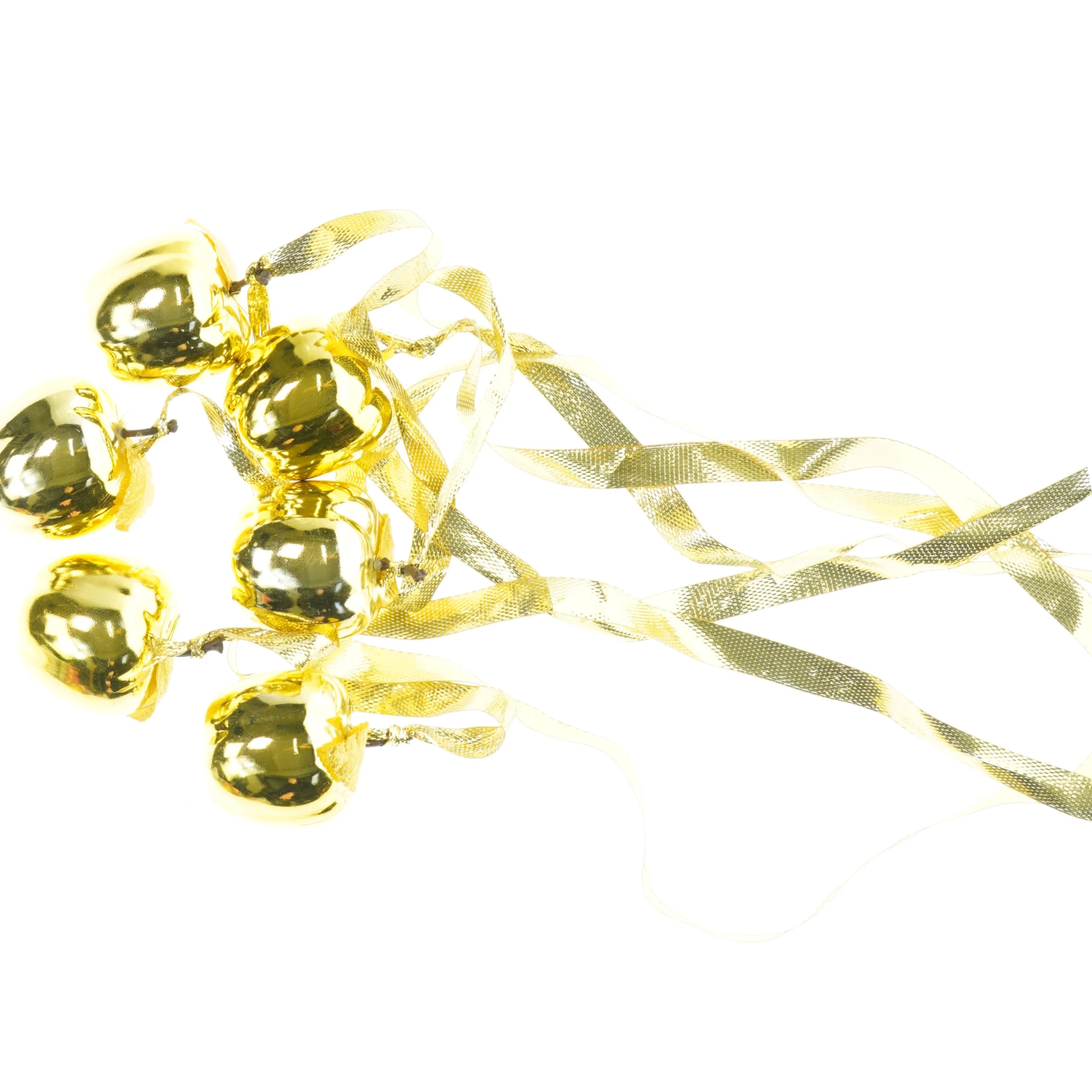 Gyldne jule æbler med bånd (str. 5 x 5 cm)