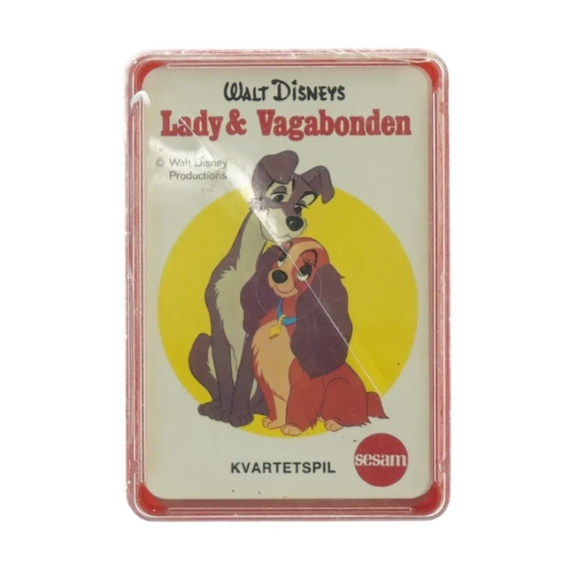 Disney 'Lady og Vagabonden' kvartetspil (str. 10 x 7 cm)