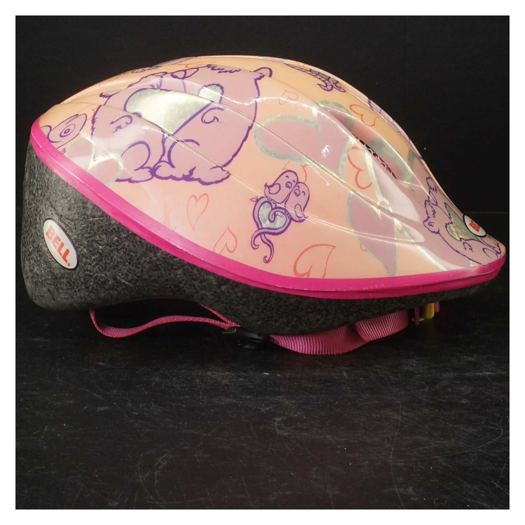 Børnecykelhjelm med dyremotiver fra Bellino (str. 262 g. og. 52-56 cm)