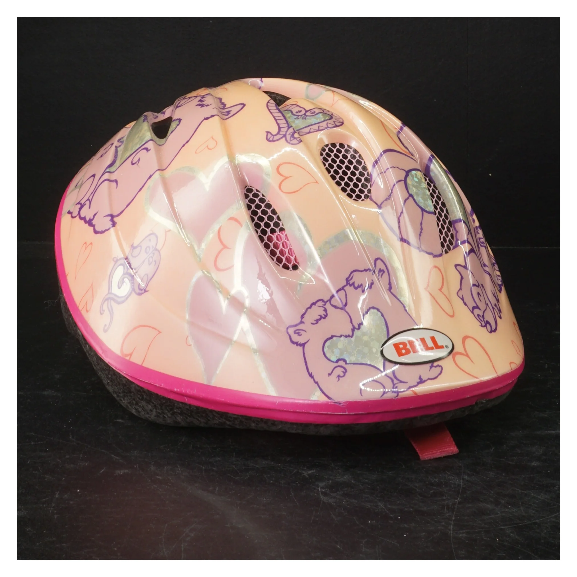 Børnecykelhjelm med dyremotiver fra Bellino (str. 262 g. og. 52-56 cm)