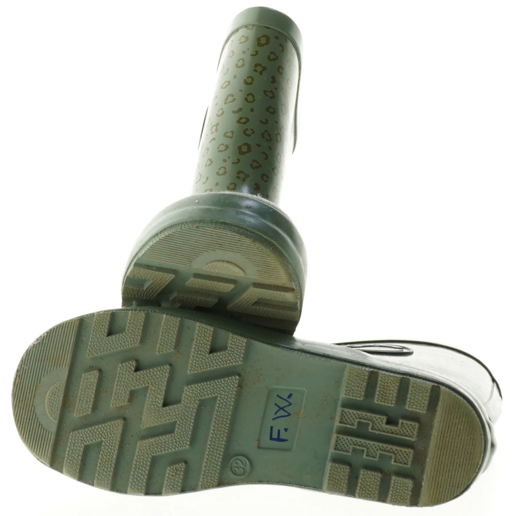 Gummistøvler med leopardprint fra Mikk-line (str. 32 )