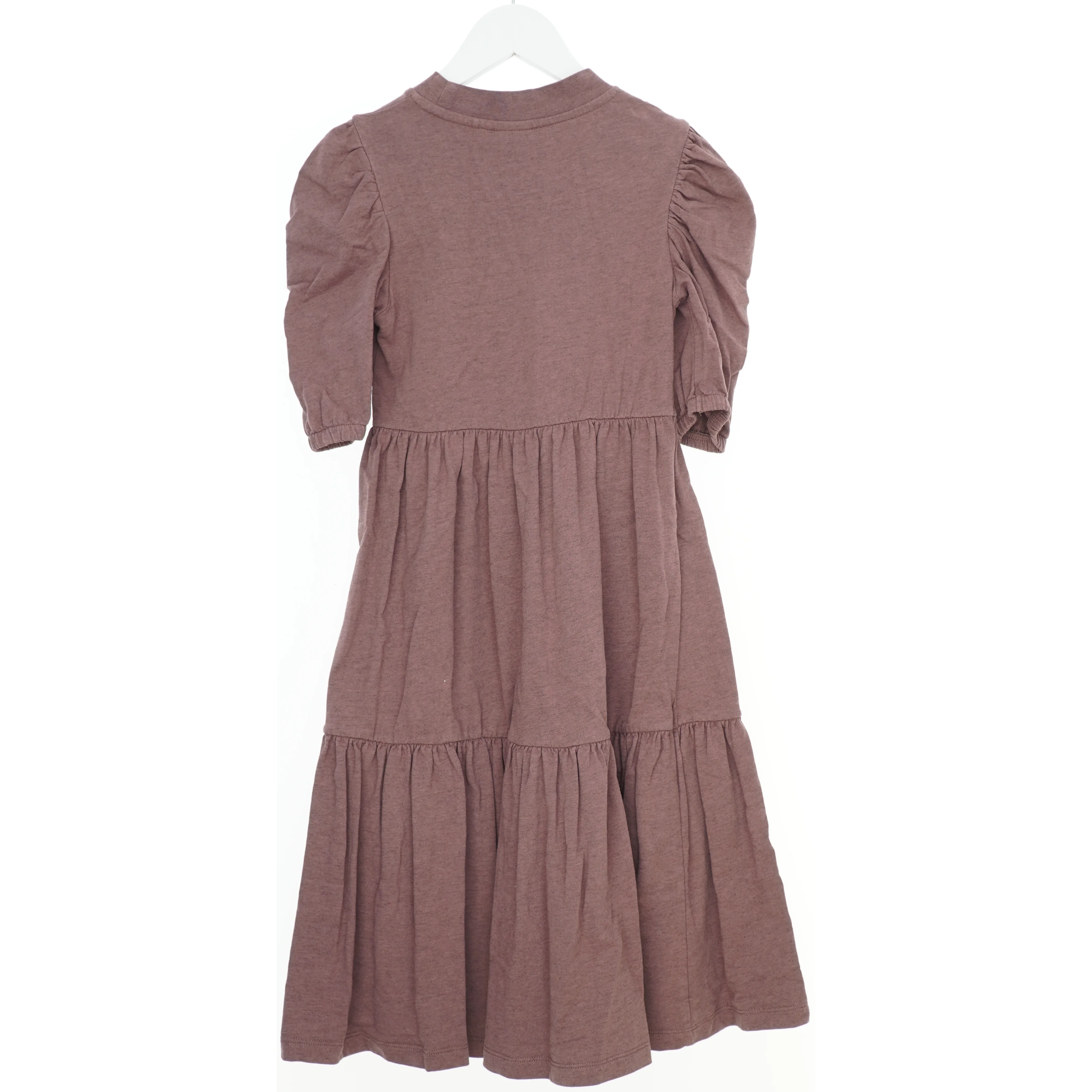 Brun kjole med pufærmer fra Name It (str. 128) 