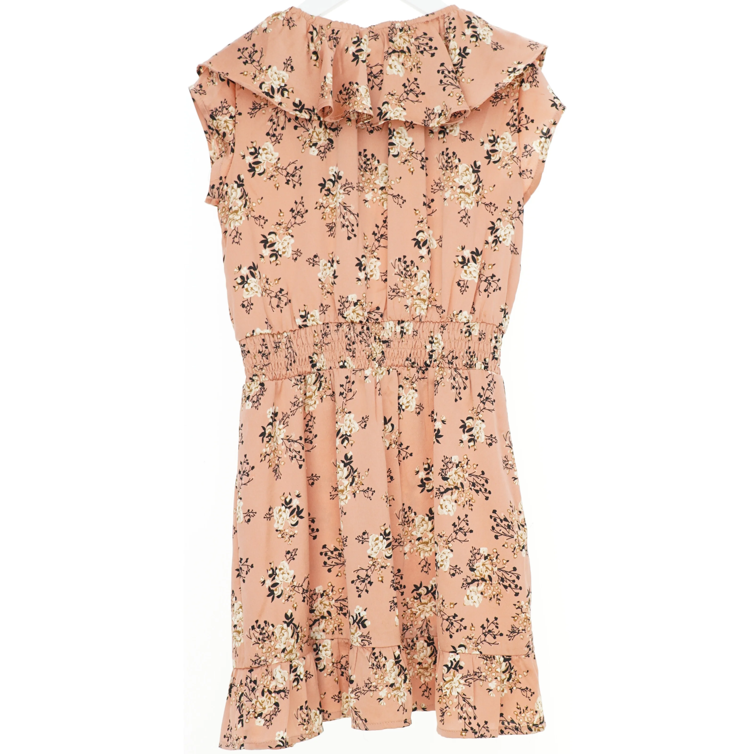 Blomsterprintet kjole med flæsedetaljer fra Petit (str. 116)