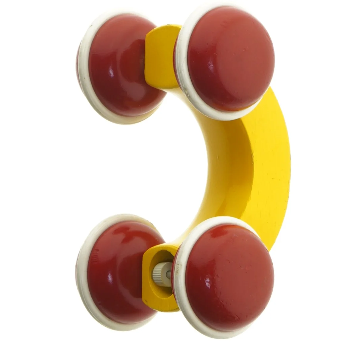 Gul og rød træbil fra Brio (str. 15 x 10 cm)