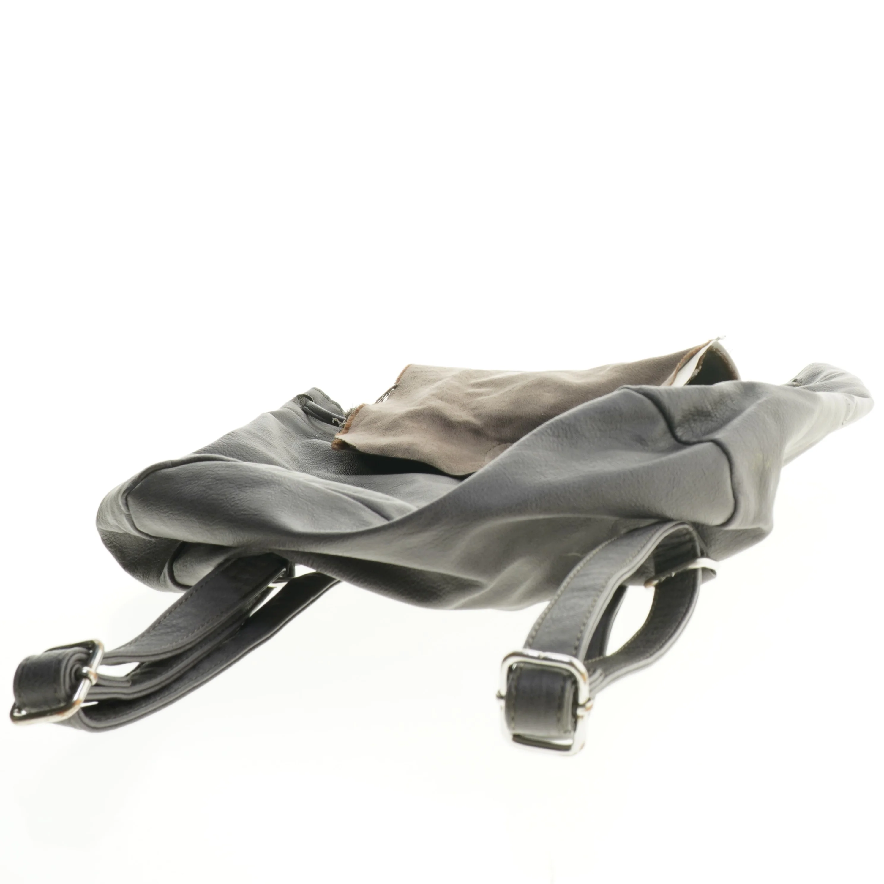 Grå skuldertaske i læder