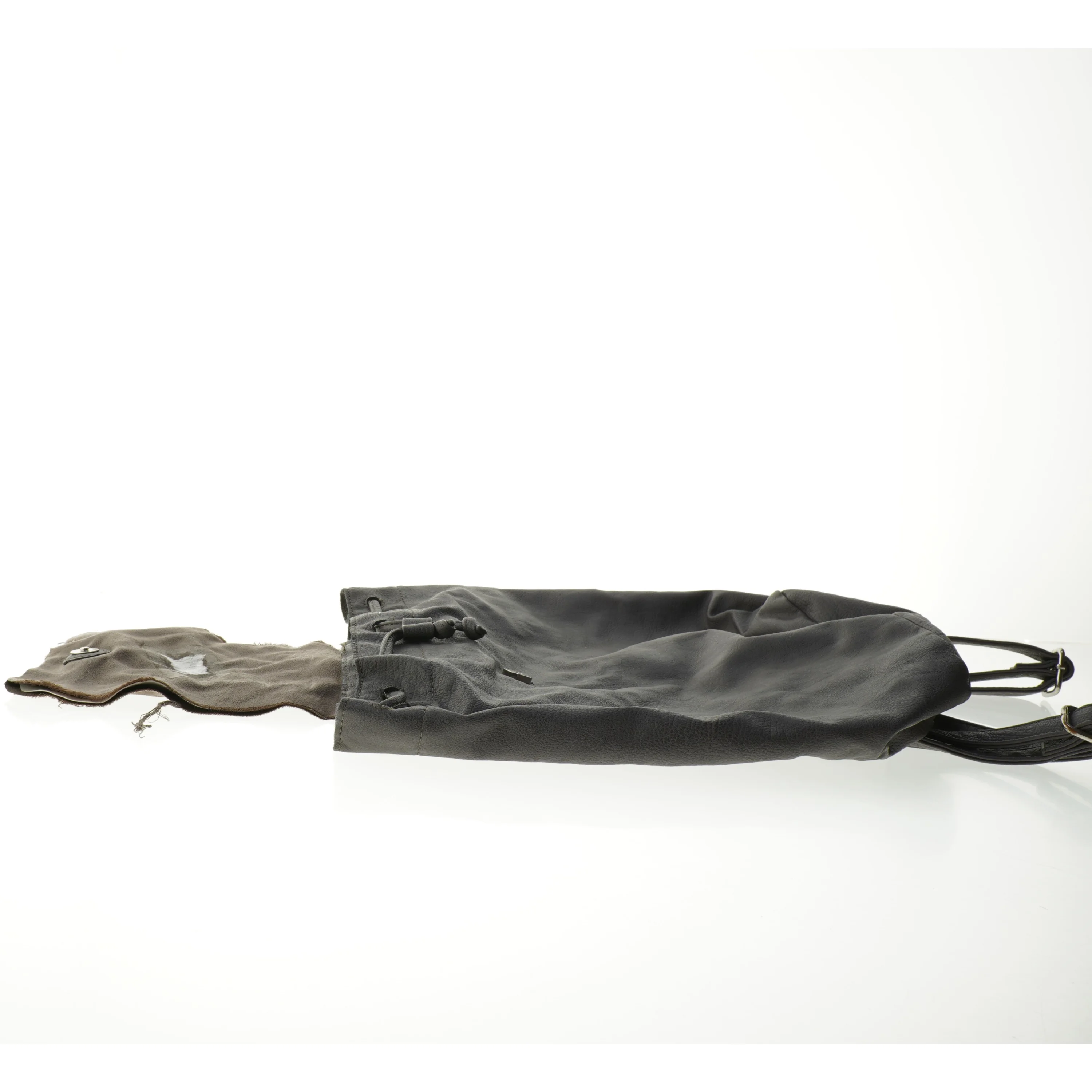 Grå skuldertaske i læder