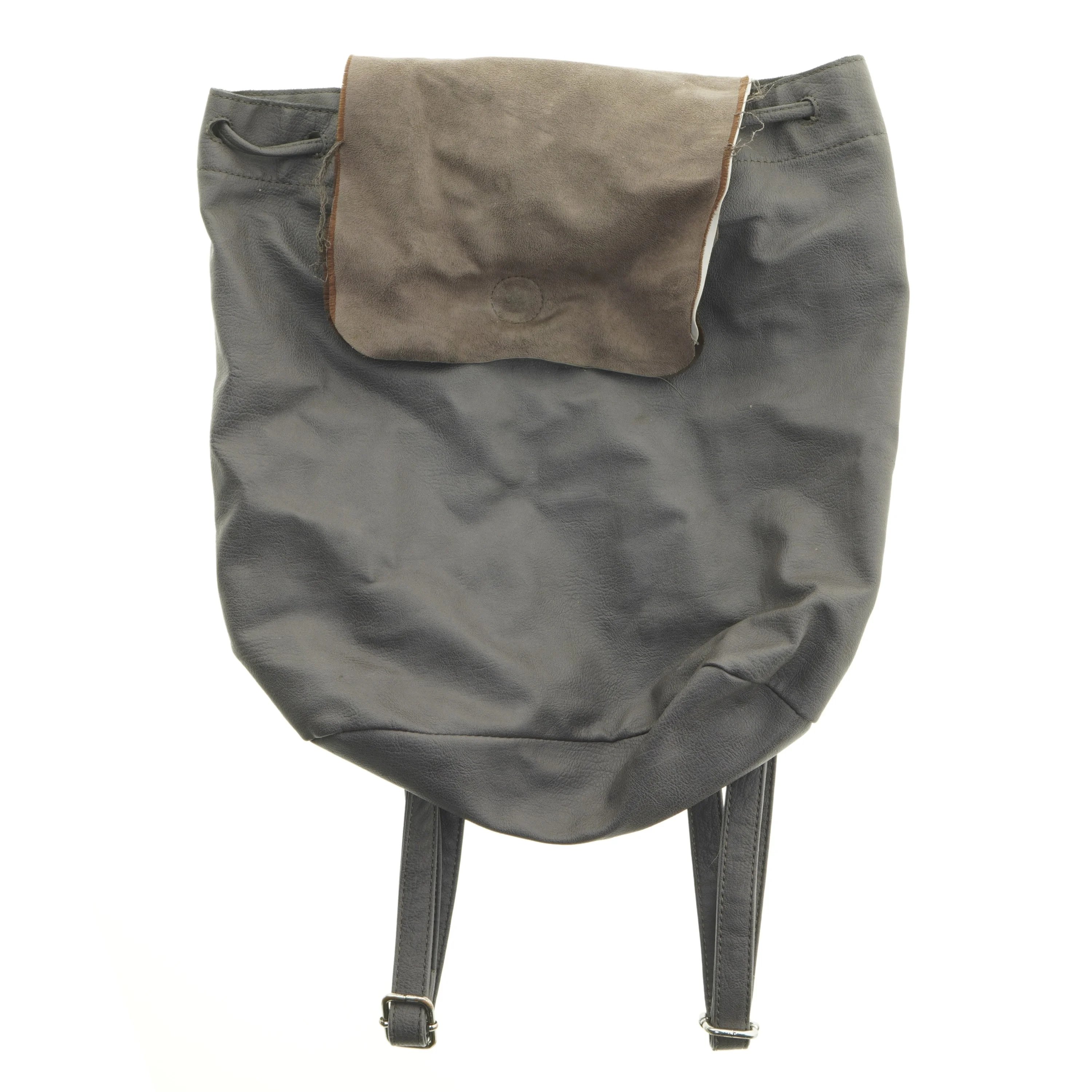 Grå skuldertaske i læder