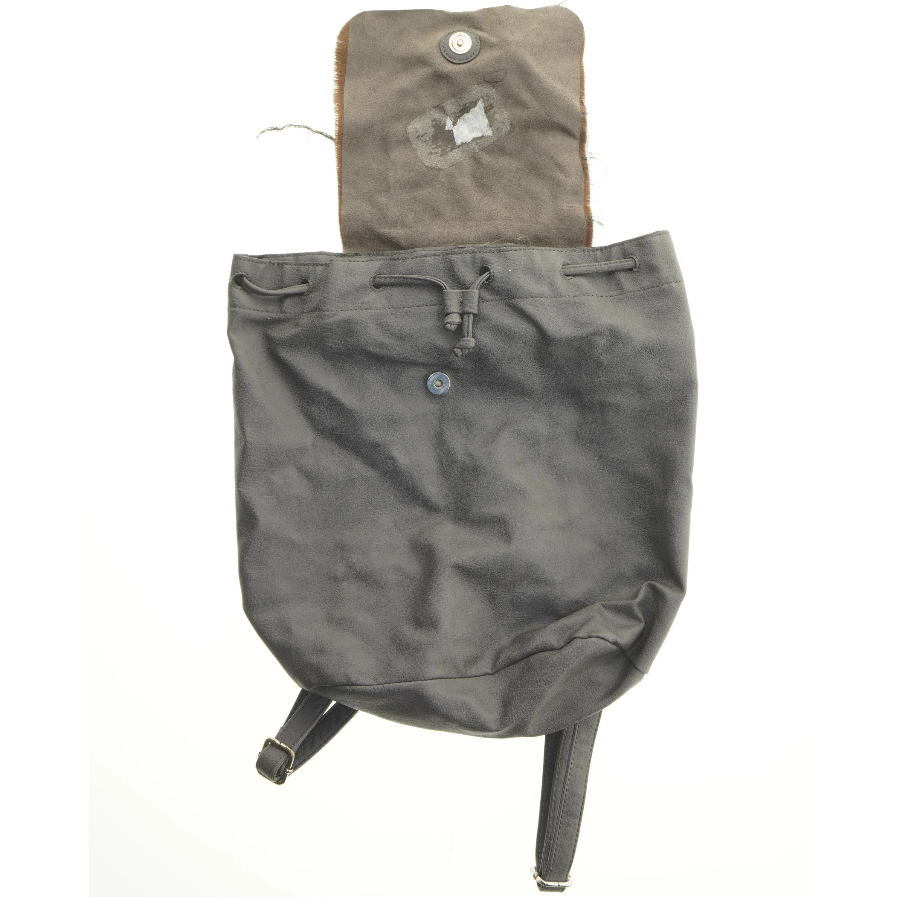 Grå skuldertaske i læder