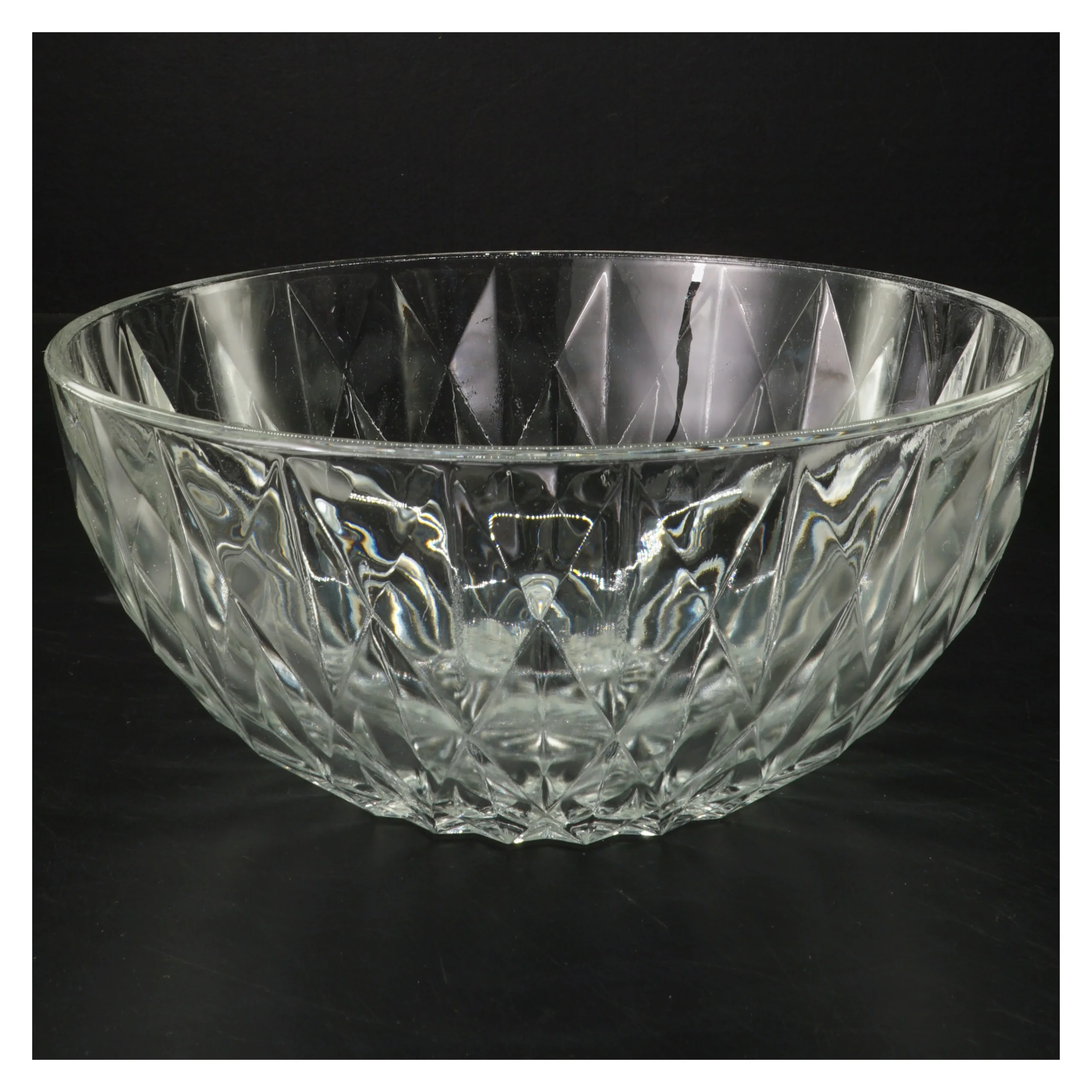 Glas skål med mønster (str. Ø 23 cm)