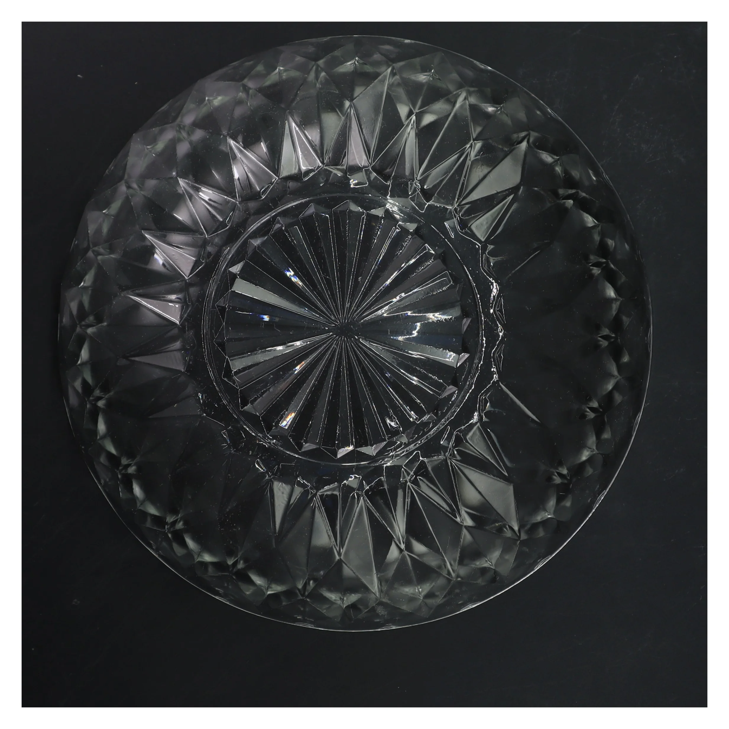 Glas skål med mønster (str. Ø 23 cm)