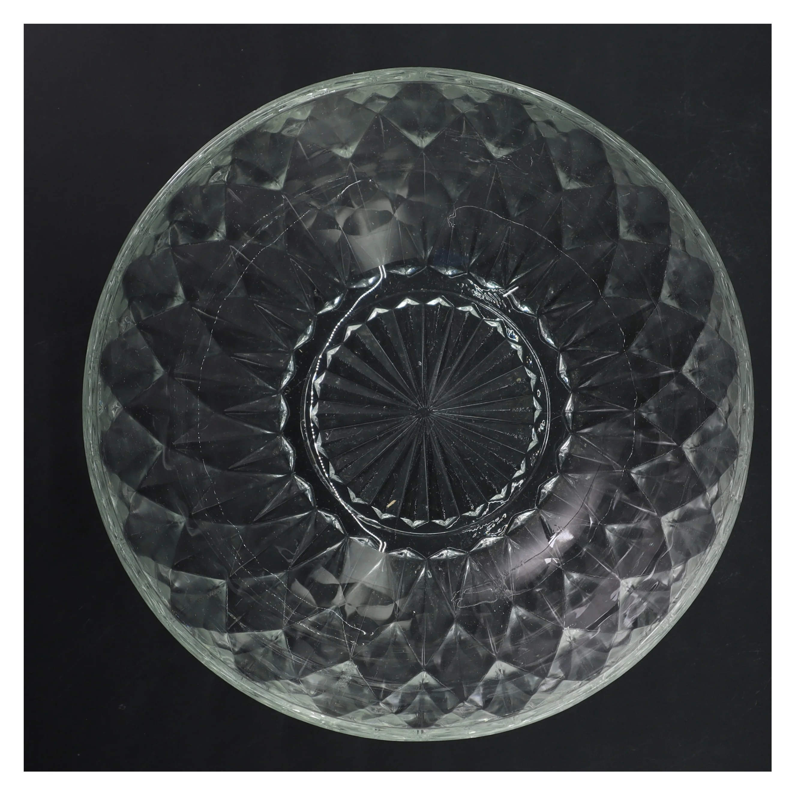 Glas skål med mønster (str. Ø 23 cm)