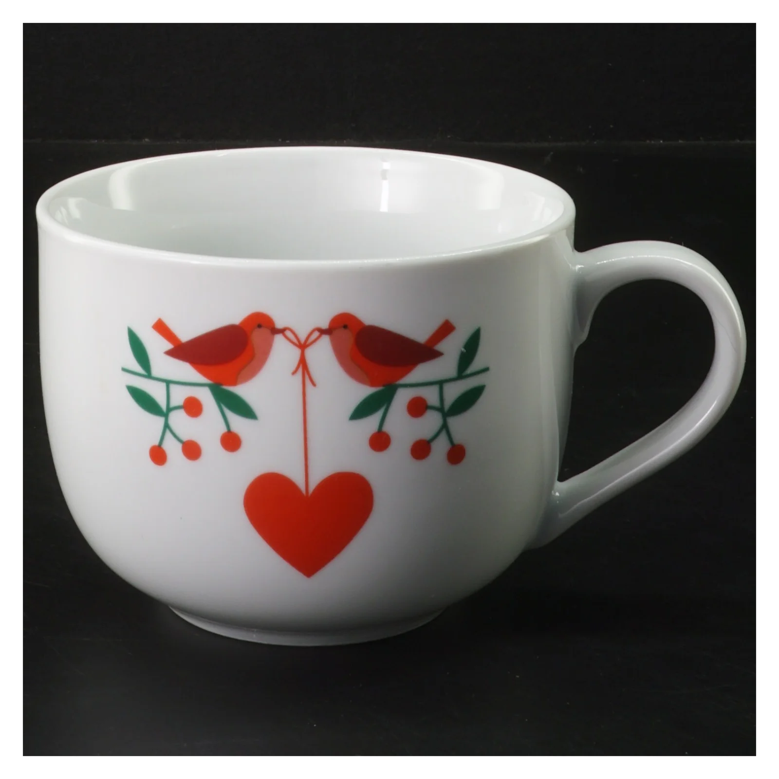 Kop med fuglemotiv fra Flying Tiger (str. Ø 11,5 cm)