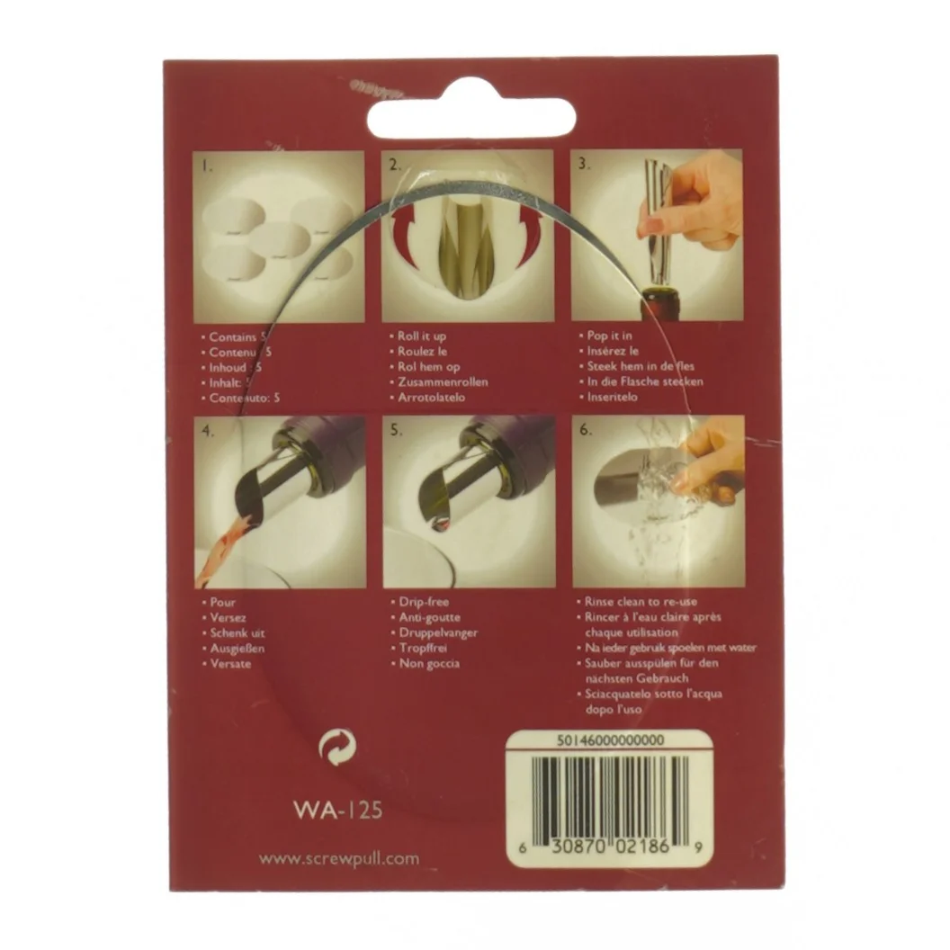 Screwpull drip free pourer