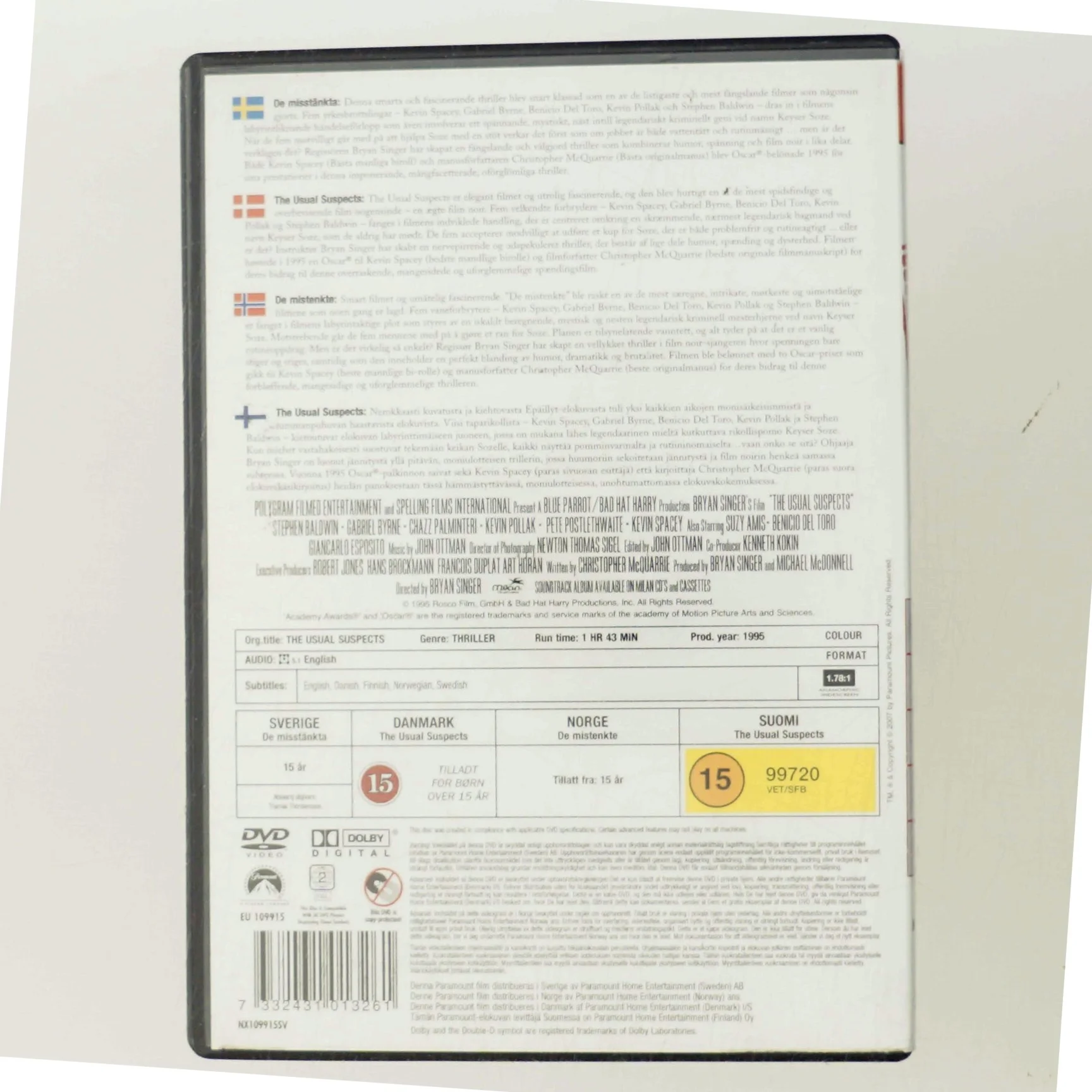 The Usual Suspects med Stephen Baldwin (DVD)