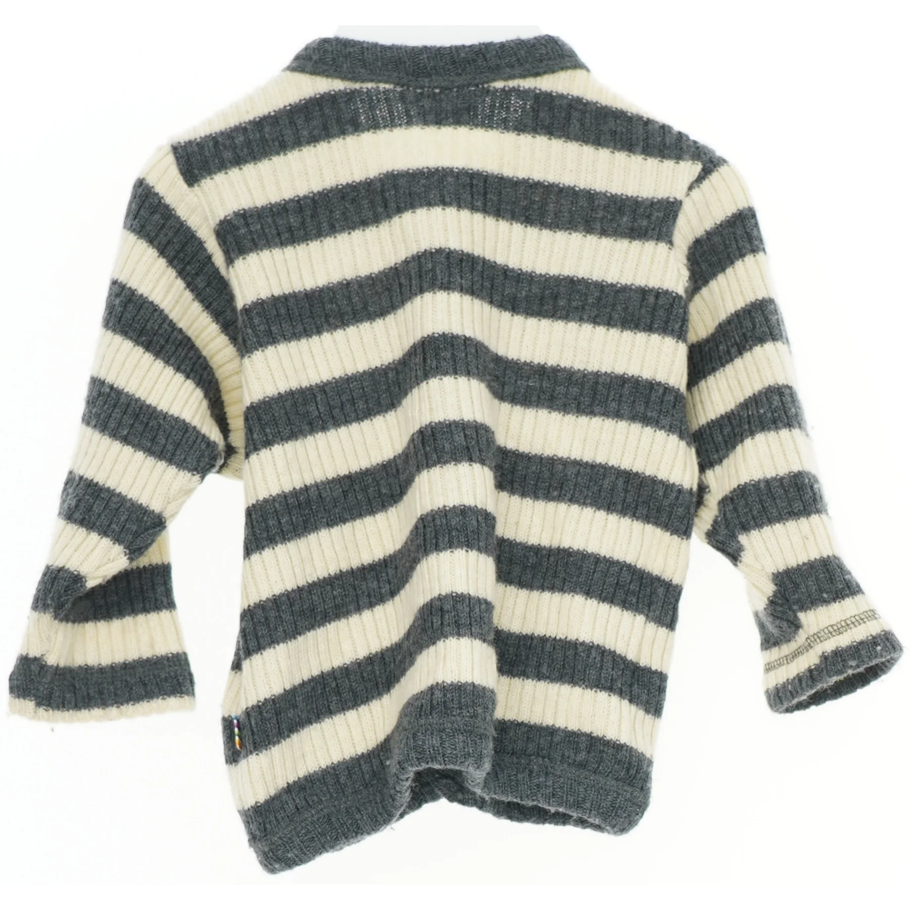 Strikket cardigan med striber fra Joha (str. 80)