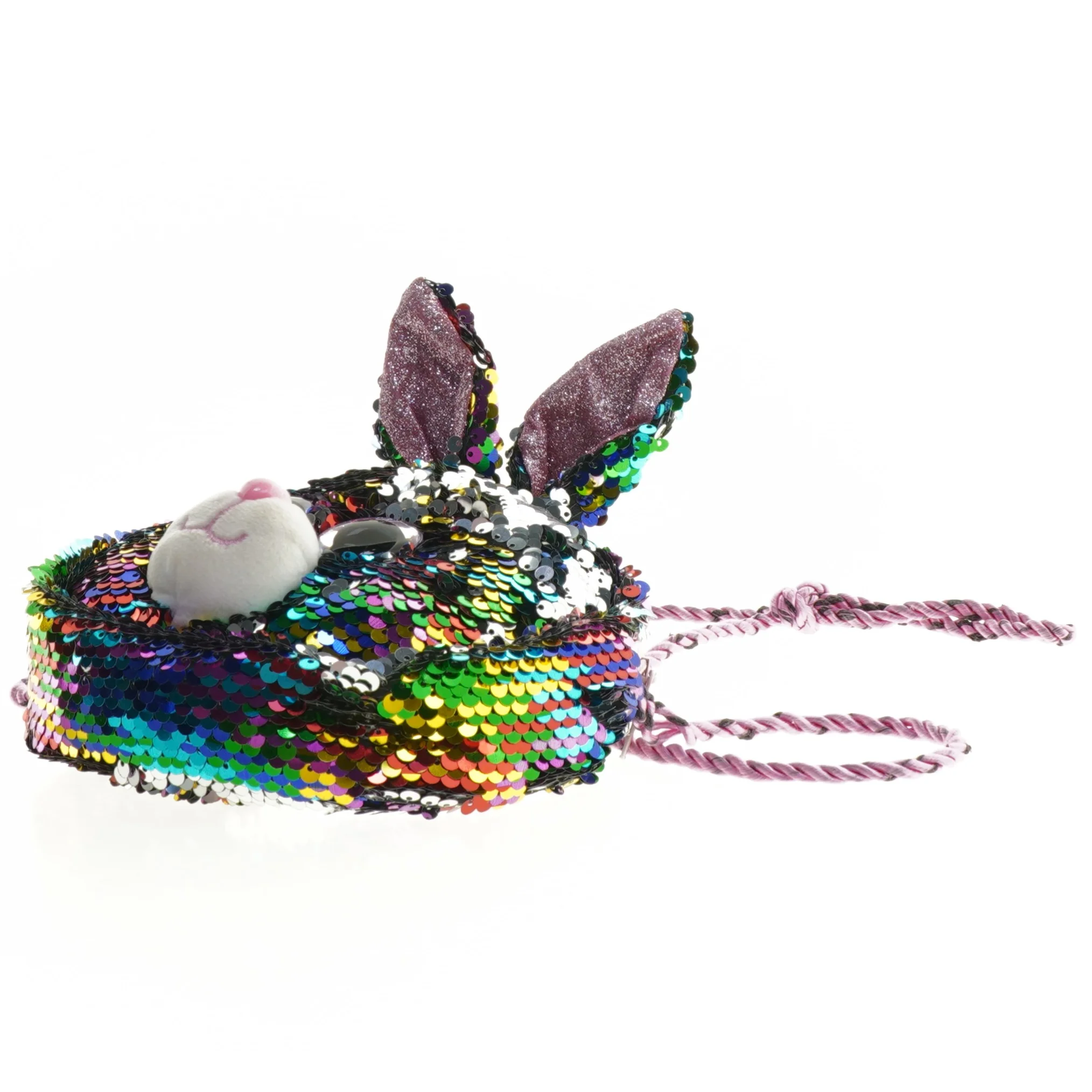 Paliettebeklædt taske i form af hare