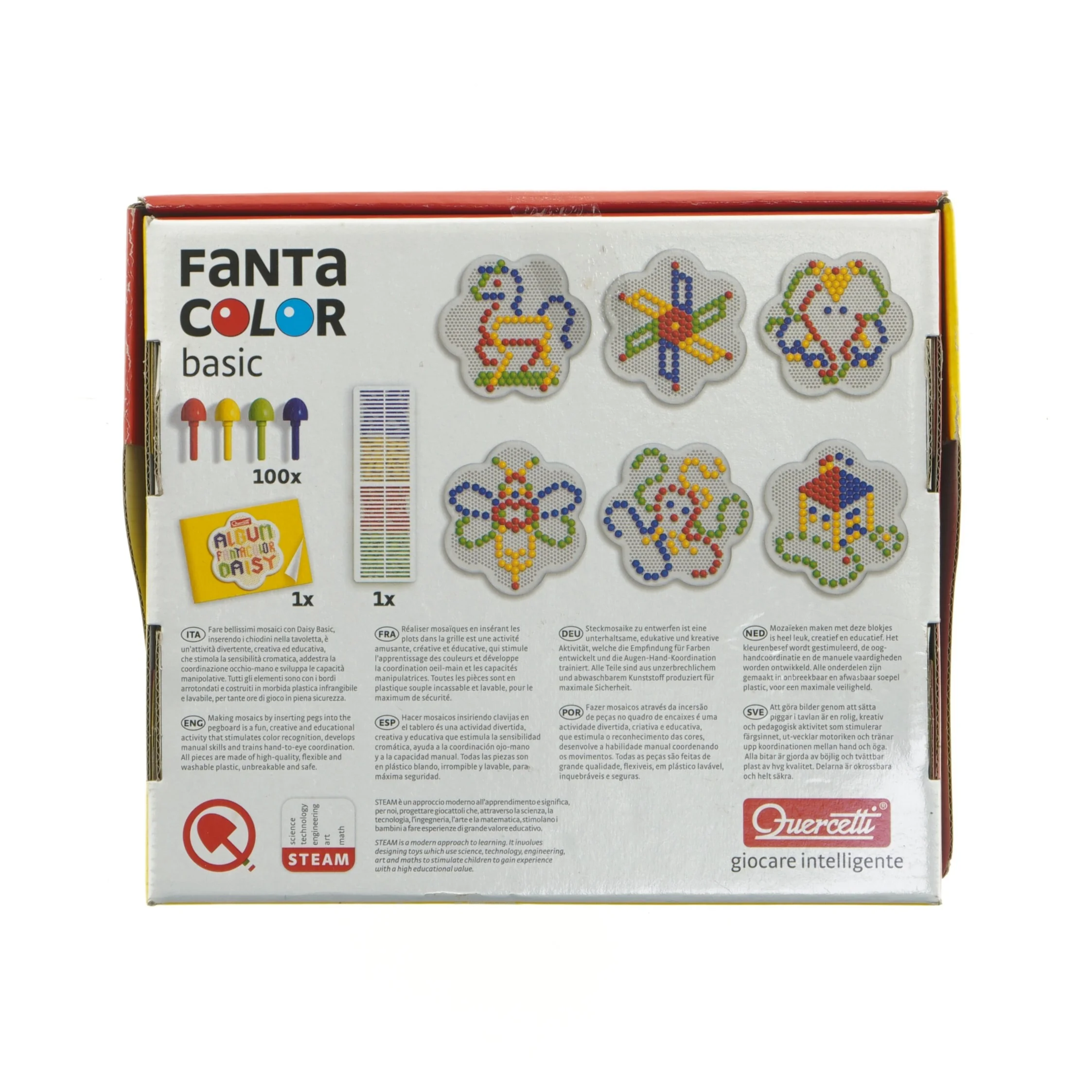 Ubrugt Quercetti FantaColor Basic Stiftmosaik Sæt fra Quercetti (str. 23 x 20 cm)