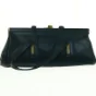 Vintage sort håndtaske i læder (str. 36 x 12 cm)
