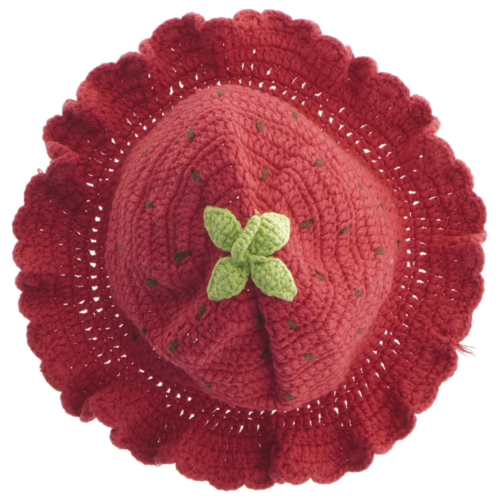 Hæklet jordbær hue fra Gymboree (str. 18 til 24 mdr)