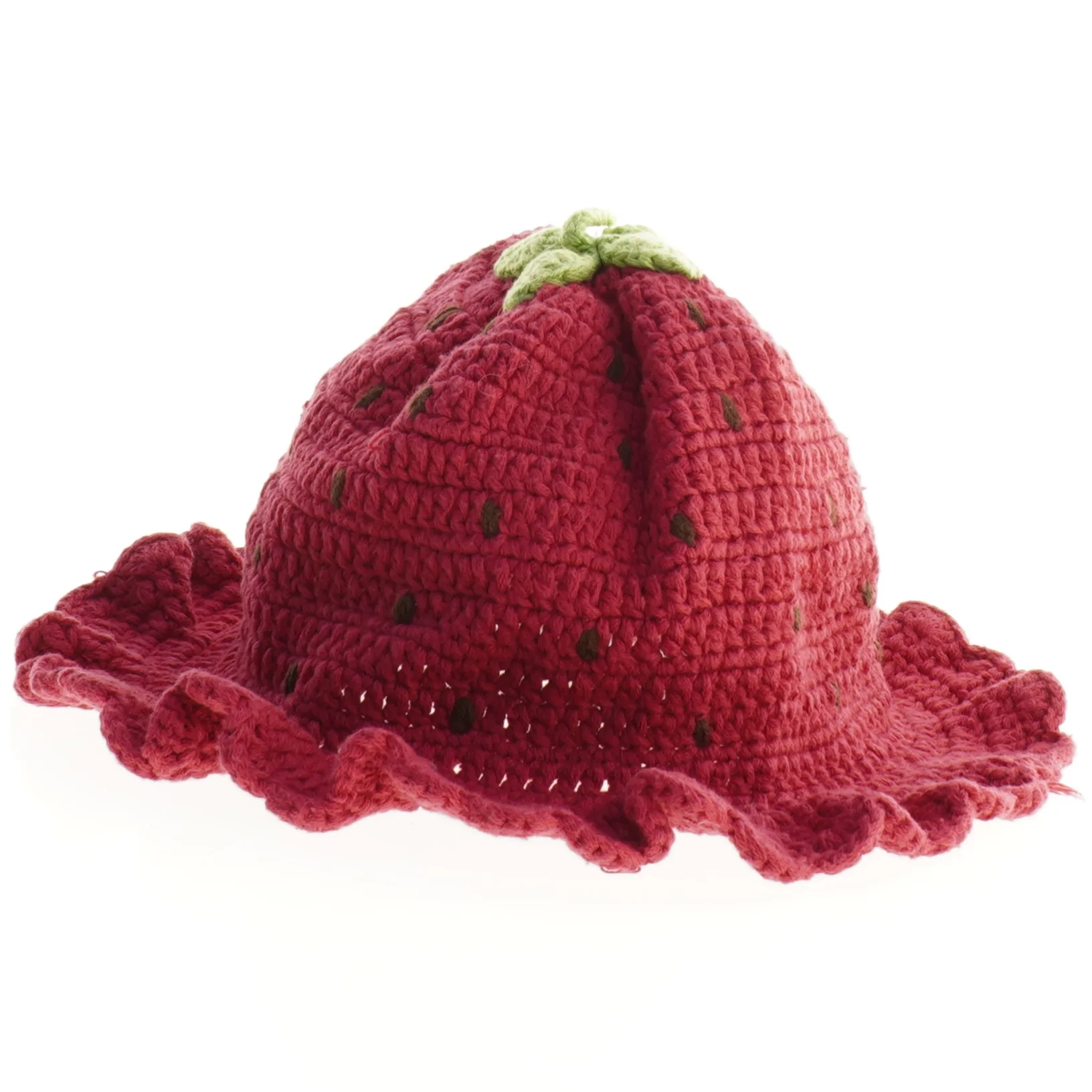 Hæklet jordbær hue fra Gymboree (str. 18 til 24 mdr)