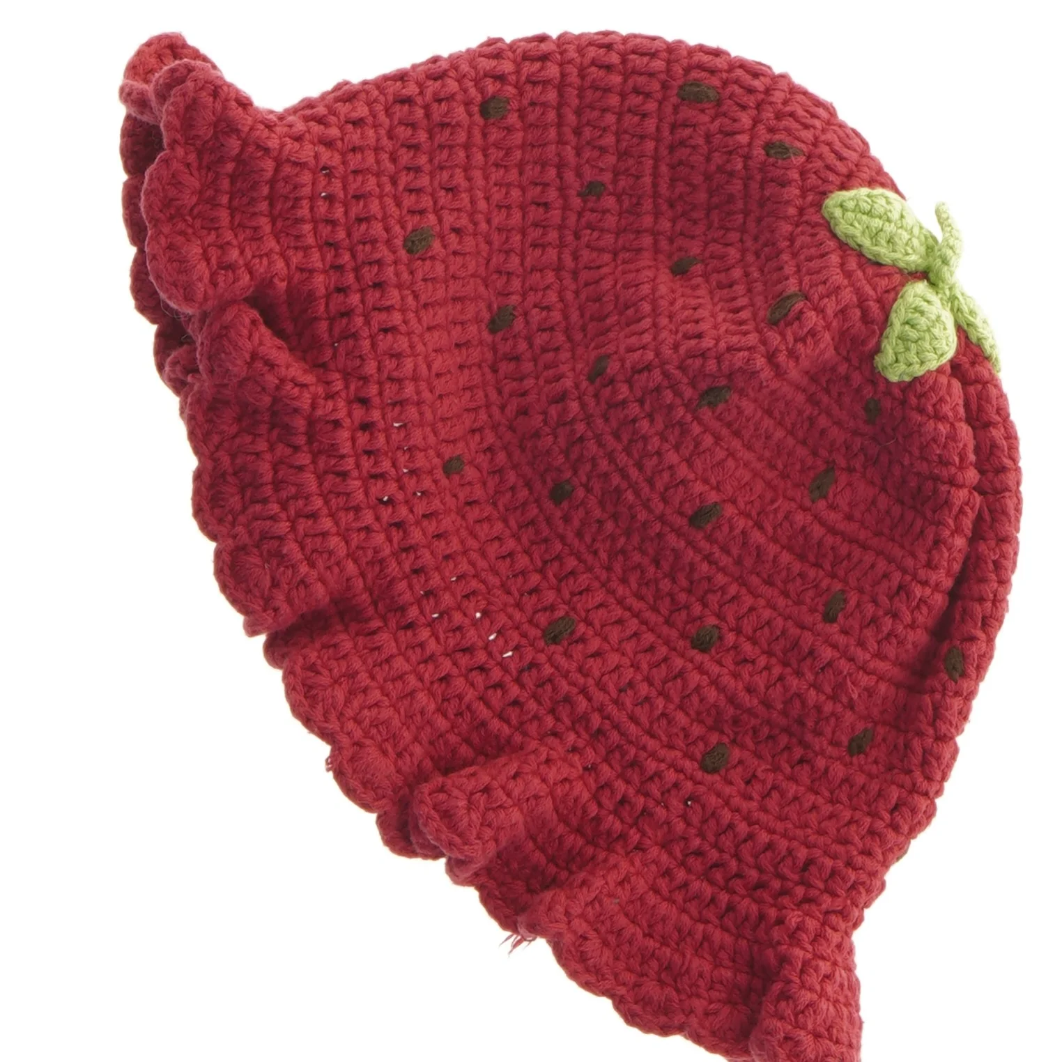 Hæklet jordbær hue fra Gymboree (str. 18 til 24 mdr)