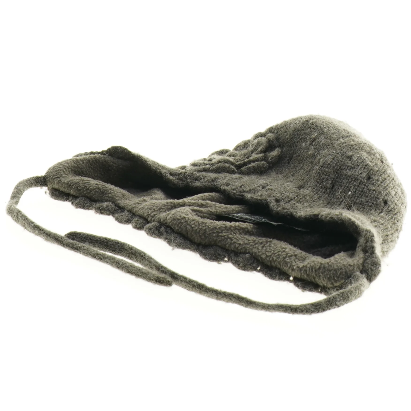 H&M grå vinterhue med rosedekoration fra H&M (str. 74 til 80)